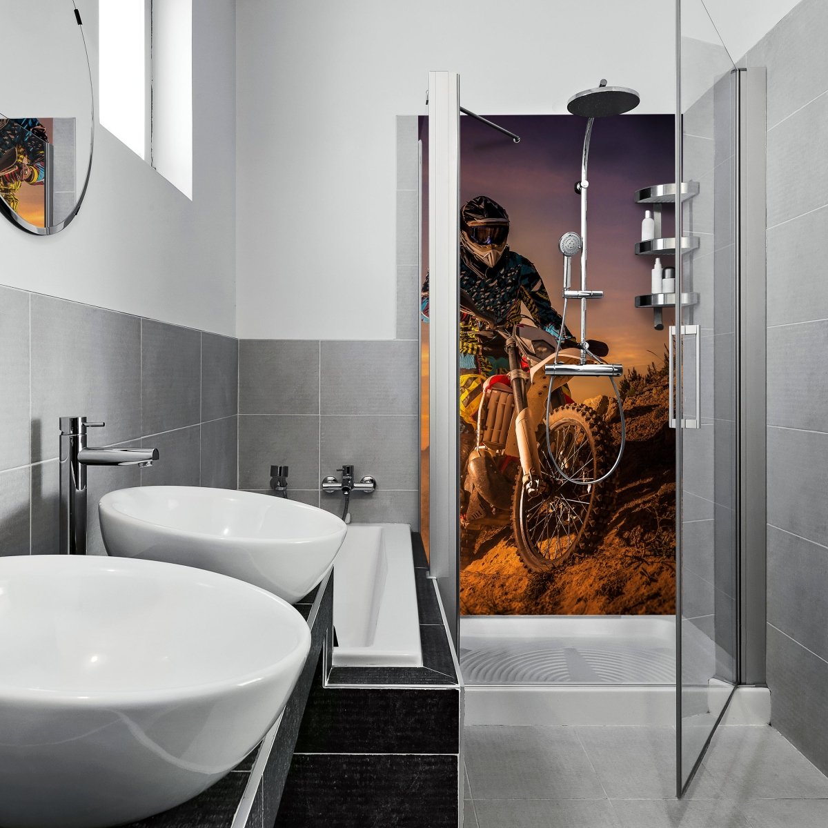Duschwand Extreme Biker M0556 entdecken - Bild 1 Duschwand Extreme Biker M0556 entdecken - Bild 1