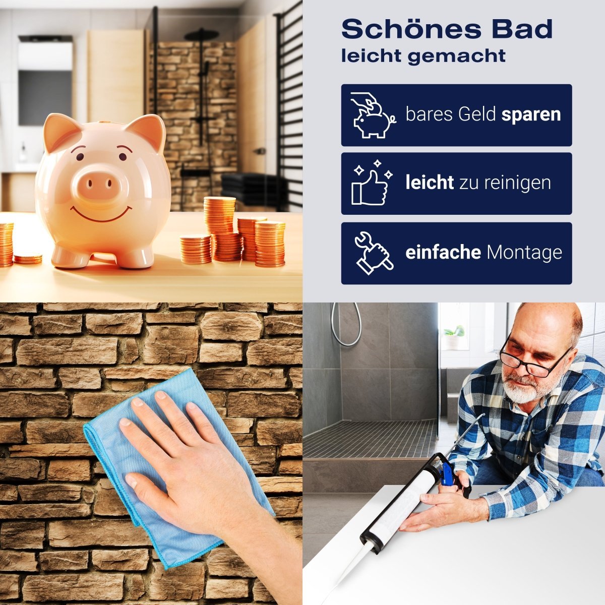 Duschwand Steinmauer M0565 entdecken - Bild 7 Duschwand Steinmauer M0565 entdecken - Bild 7