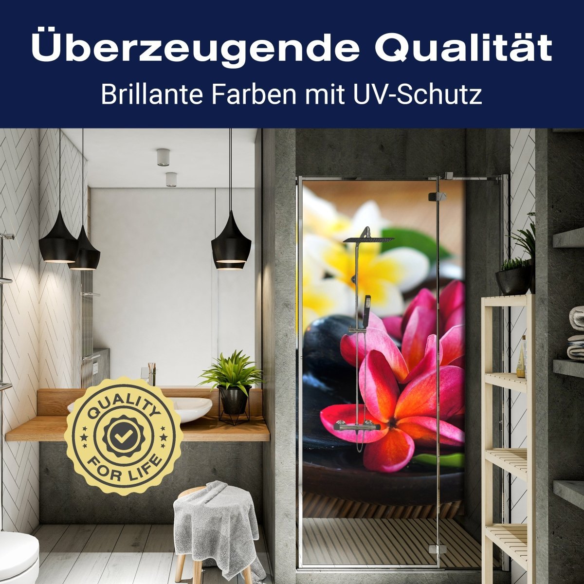 Duschwand Fangipani Blumen M0570 entdecken - Bild 2 Duschwand Fangipani Blumen M0570 entdecken - Bild 2