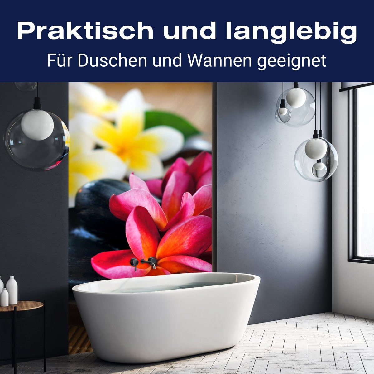 Duschwand Fangipani Blumen M0570 entdecken - Bild 3 Duschwand Fangipani Blumen M0570 entdecken - Bild 3