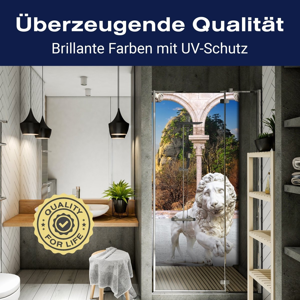 Duschwand Spalten mit Löwen M0578 entdecken - Bild 2 Duschwand Spalten mit Löwen M0578 entdecken - Bild 2