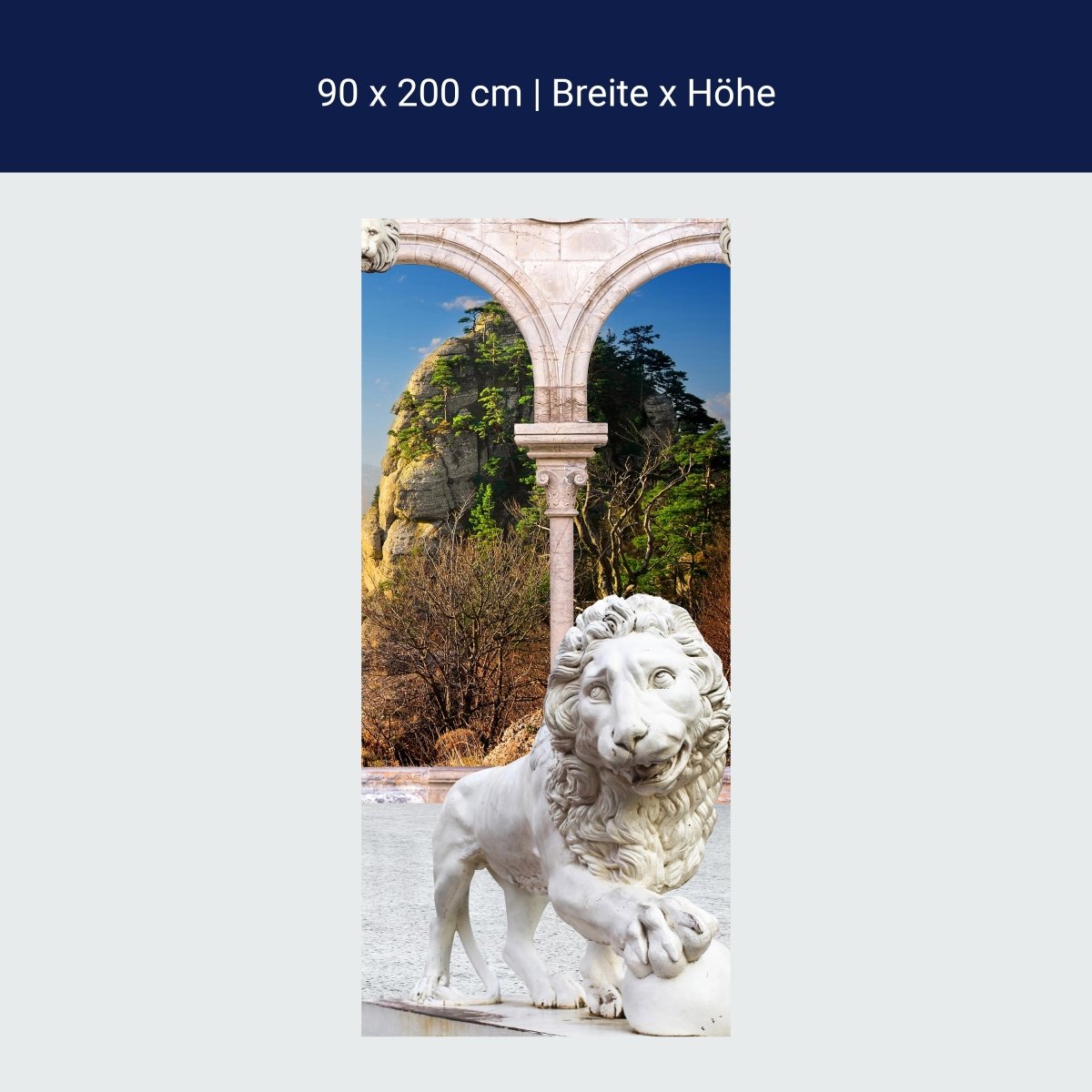 Duschwand Spalten mit Löwen M0578 Duschwand Spalten mit Löwen M0578