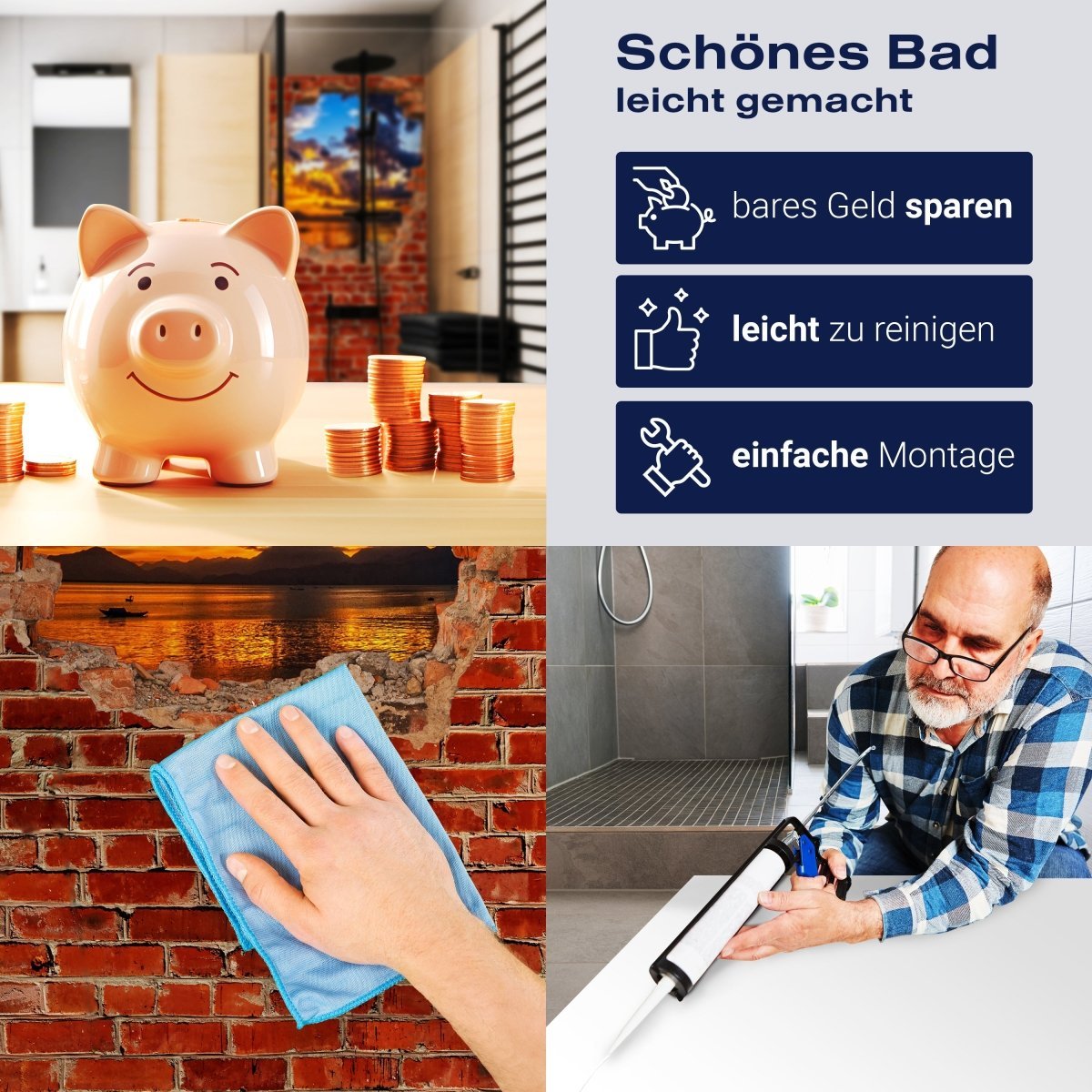 Duschwand Sonnenuntergang im See - Roter Backstein M0608 entdecken - Bild 7 Duschwand Sonnenuntergang im See - Roter Backstein M0608 entdecken - Bild 7