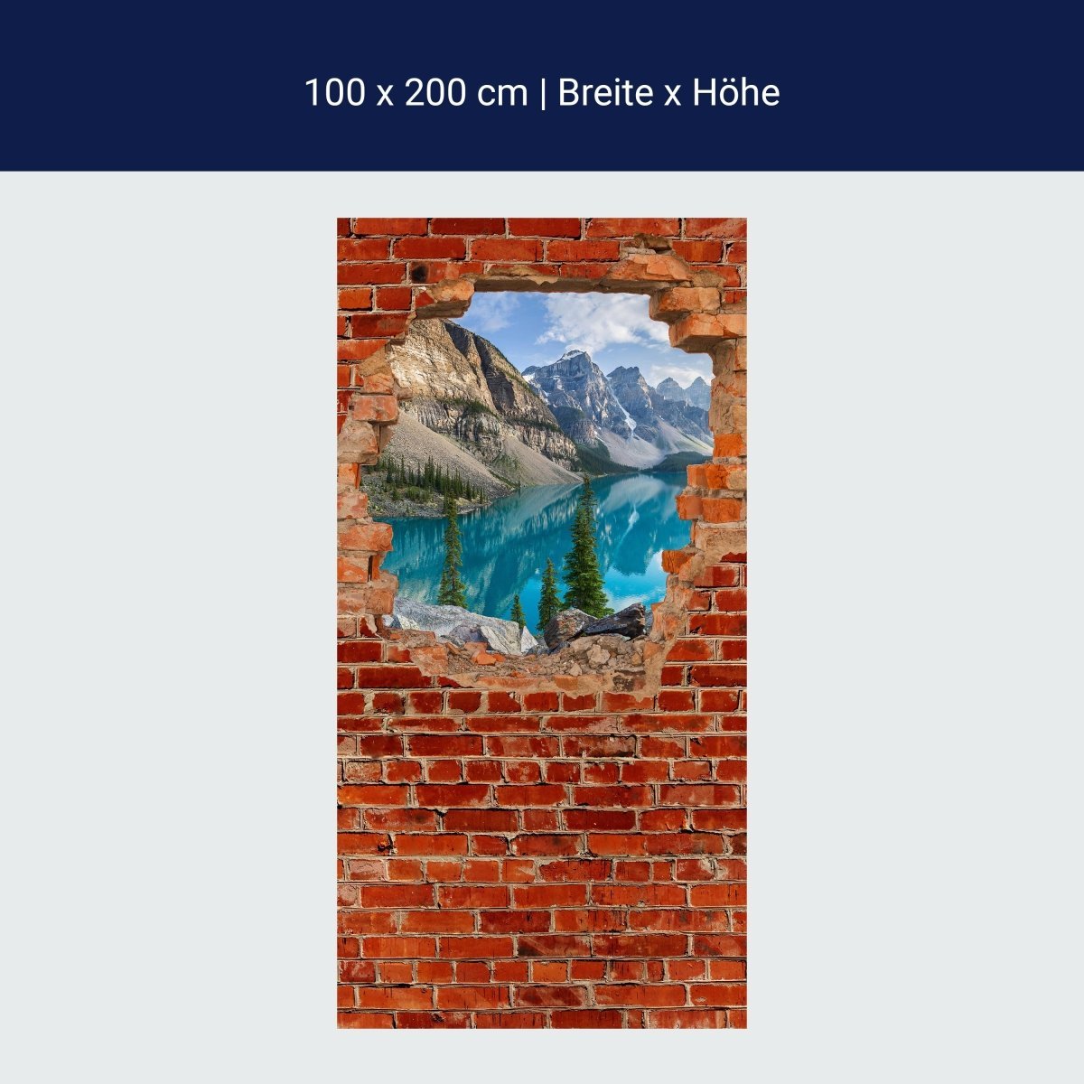 Duschwand Moraine See Panorama - Roter Backstein M0609 Duschwand Moraine See Panorama - Roter Backstein M0609
