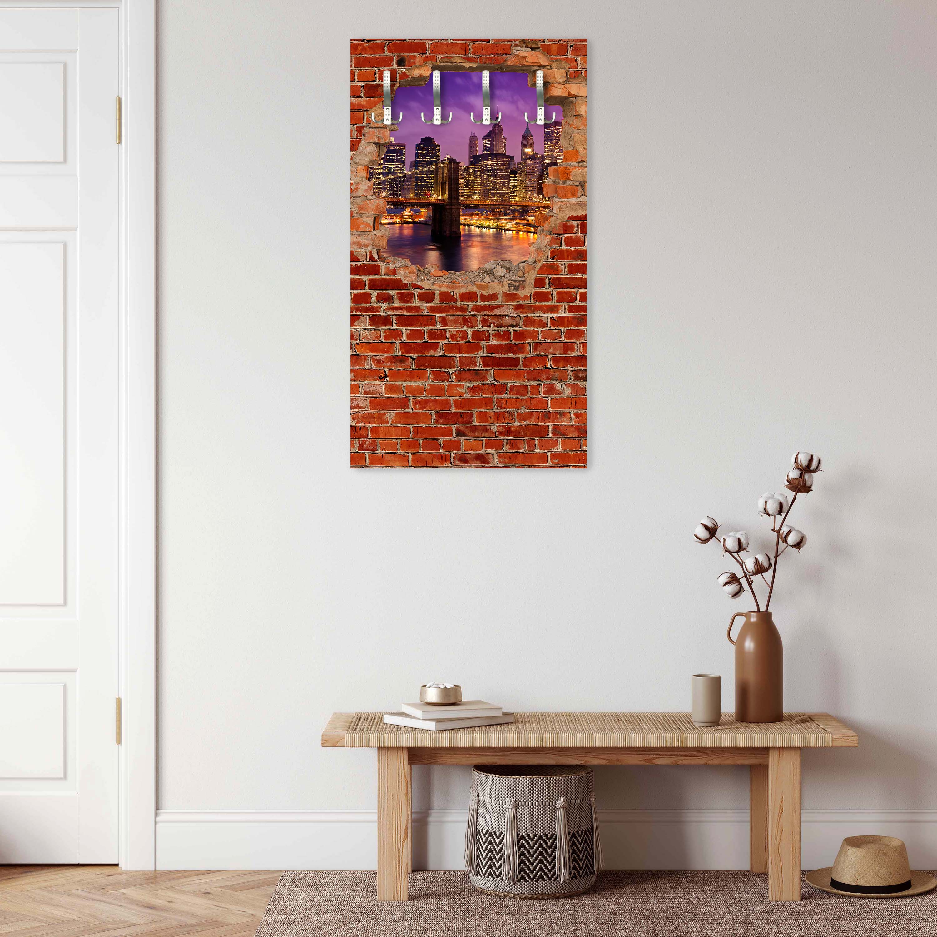 Garderobe New York bei Nacht - Roter Backstein M0611 entdecken - Bild 3 Garderobe New York bei Nacht - Roter Backstein M0611 entdecken - Bild 3