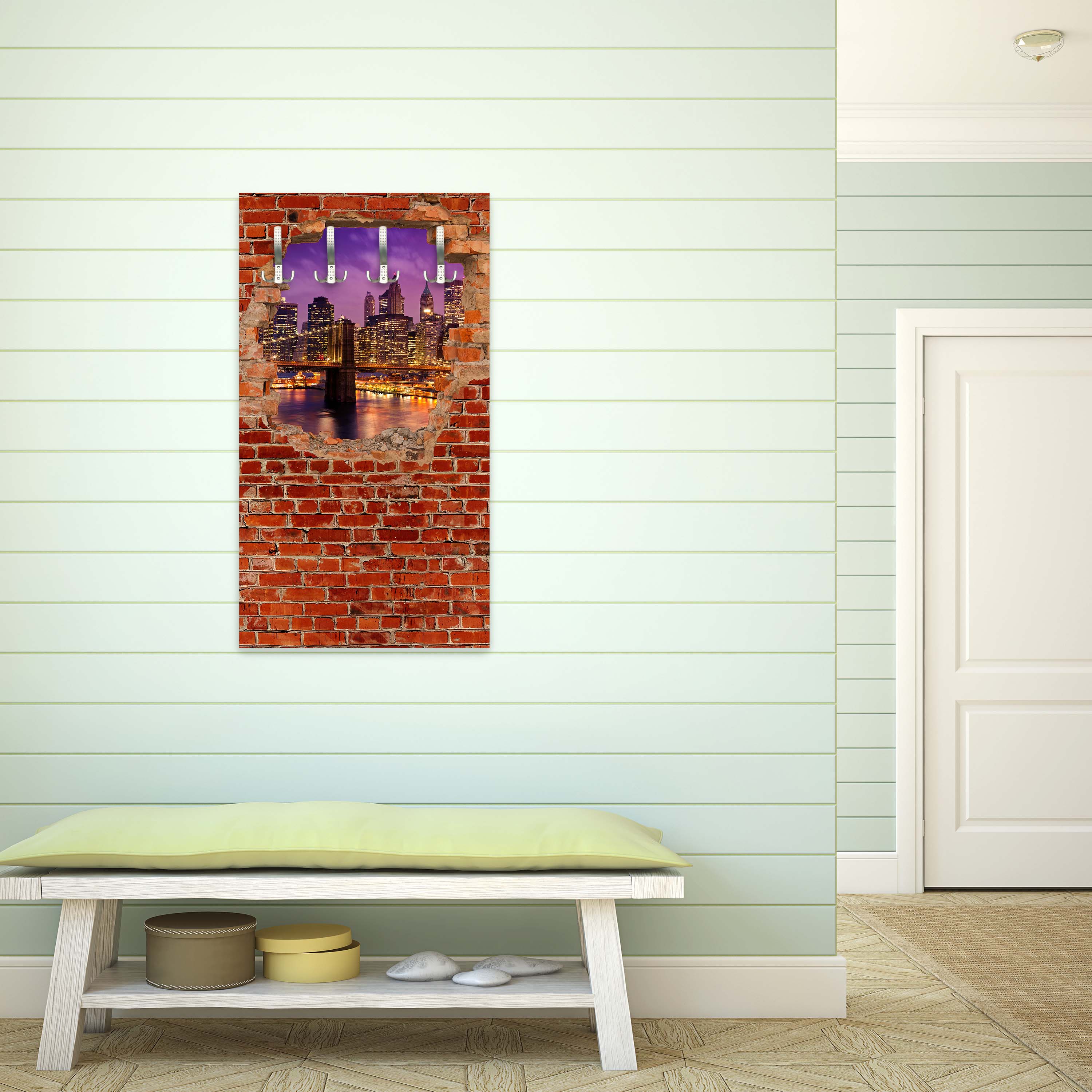 Garderobe New York bei Nacht - Roter Backstein M0611 entdecken - Bild 5 Garderobe New York bei Nacht - Roter Backstein M0611 entdecken - Bild 5