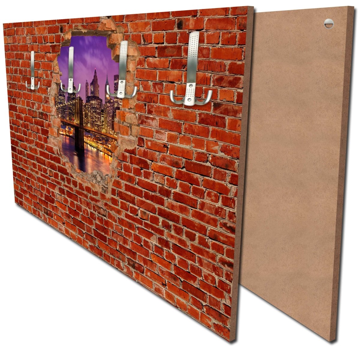 Garderobe New York bei Nacht - Roter Backstein M0611 Garderobe New York bei Nacht - Roter Backstein M0611