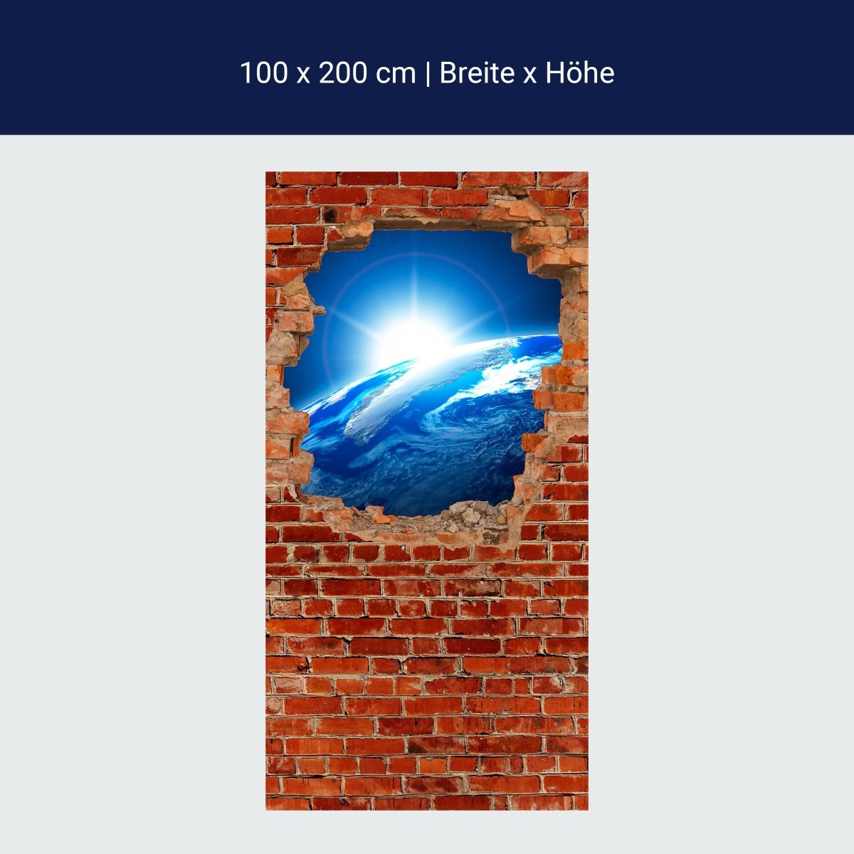 Duschwand Sonnenaufgang Erde Weltall - Backstein M0612 Duschwand Sonnenaufgang Erde Weltall - Backstein M0612