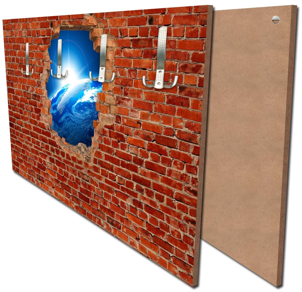 Garderobe Sonnenaufgang Erde Weltall - Backstein M0612 Garderobe Sonnenaufgang Erde Weltall - Backstein M0612