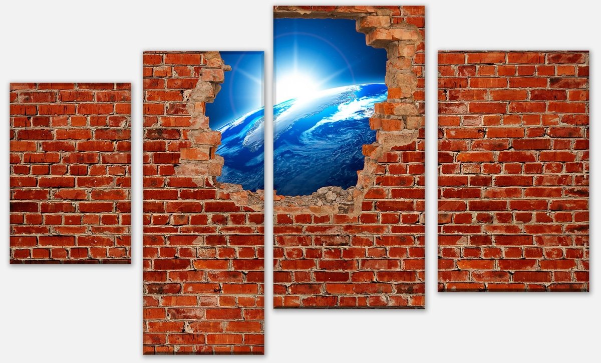 Leinwandbild Mehrteiler Sonnenaufgang Erde Weltall - Backstein M0612 Leinwandbild Mehrteiler Sonnenaufgang Erde Weltall - Backstein M0612
