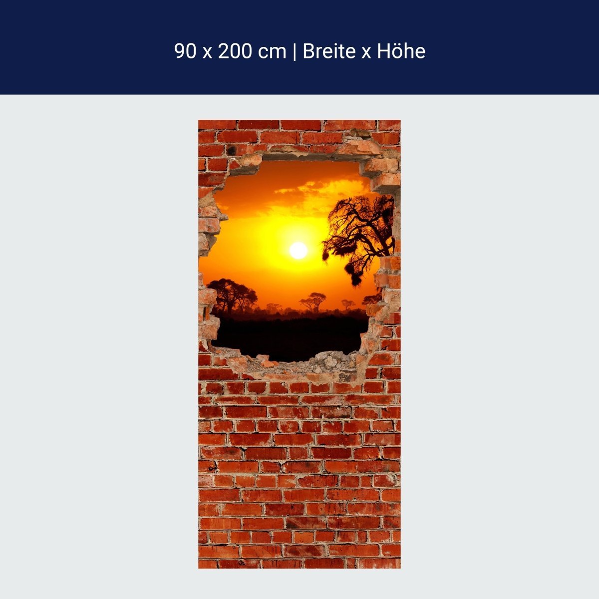 Duschwand Steppe Sonnenuntergang - Roter Backstein M0614 Duschwand Steppe Sonnenuntergang - Roter Backstein M0614