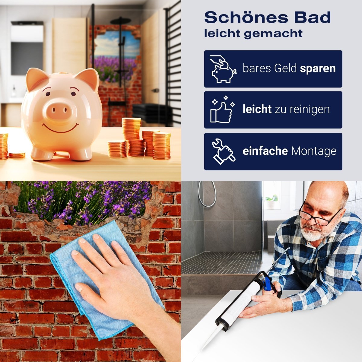 Duschwand Lavendel - Roter Backstein M0615 entdecken - Bild 7 Duschwand Lavendel - Roter Backstein M0615 entdecken - Bild 7