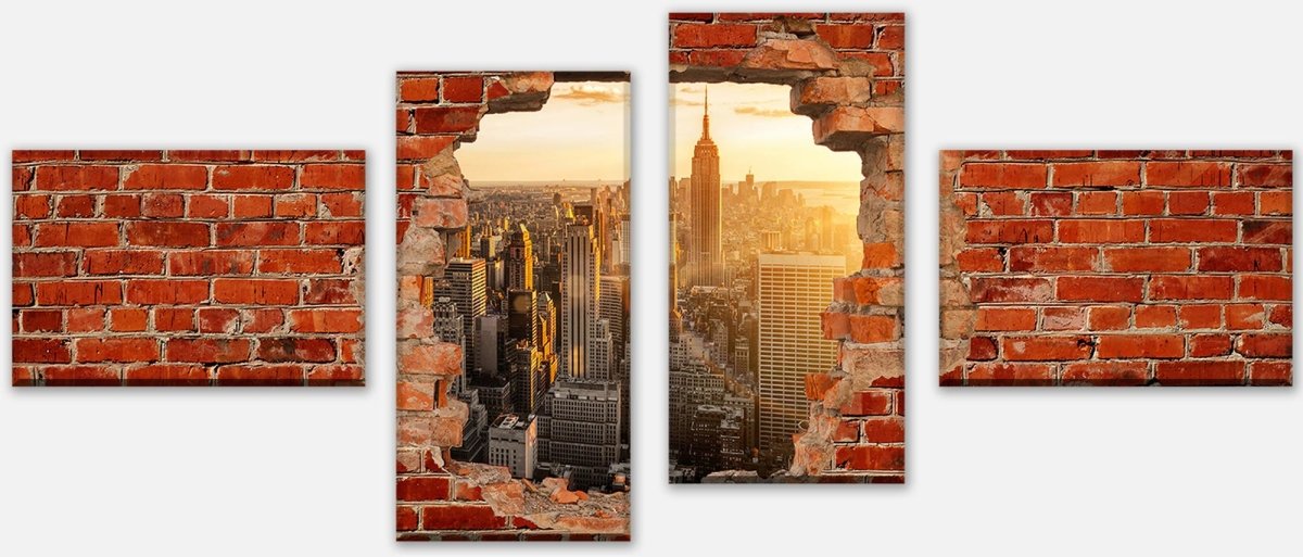 Leinwandbild Mehrteiler New York - Roter Backstein M0616 Leinwandbild Mehrteiler New York - Roter Backstein M0616