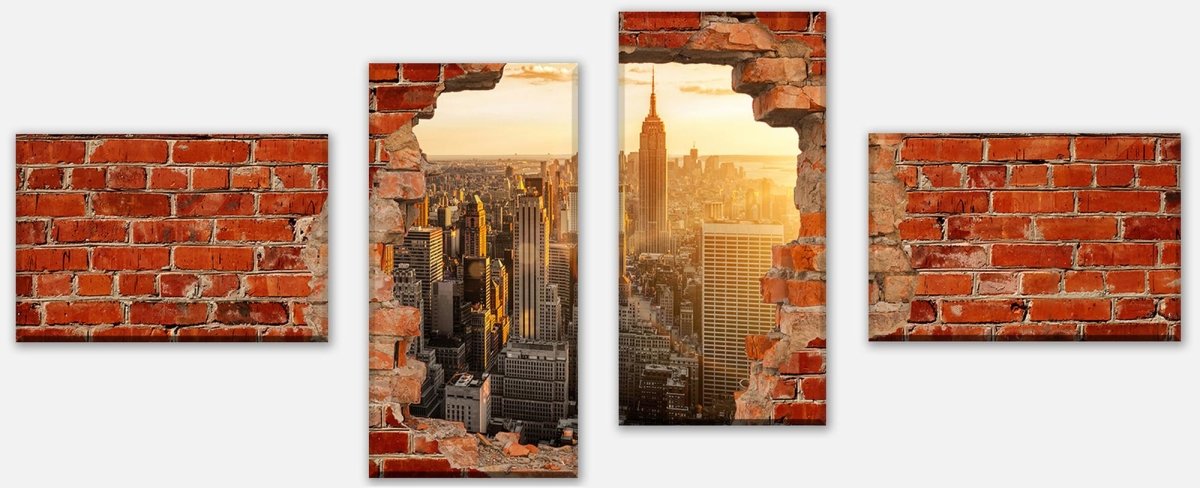 Leinwandbild Mehrteiler New York - Roter Backstein M0616 Leinwandbild Mehrteiler New York - Roter Backstein M0616