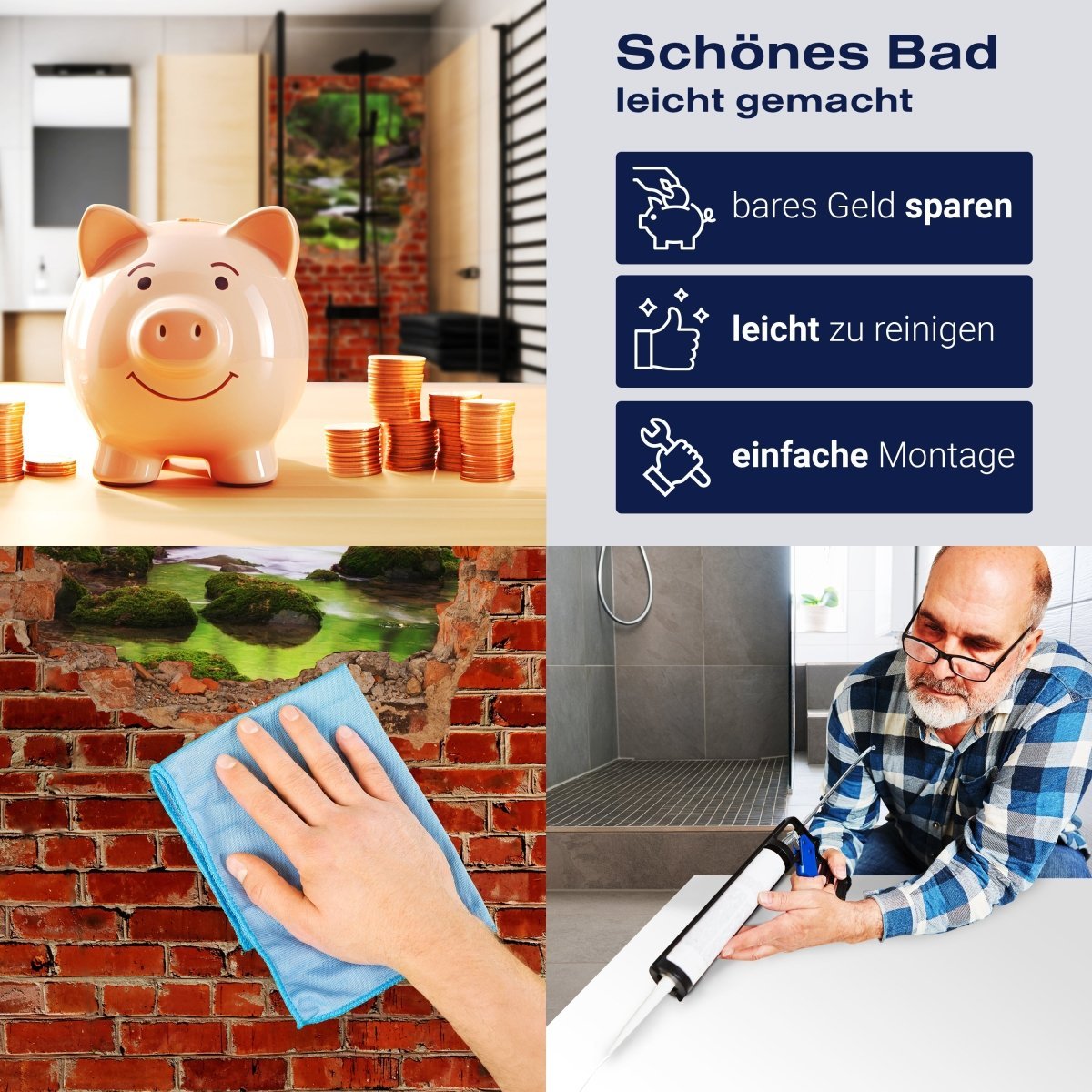 Duschwand Fluss im Wald - Roter Backstein M0617 entdecken - Bild 7 Duschwand Fluss im Wald - Roter Backstein M0617 entdecken - Bild 7