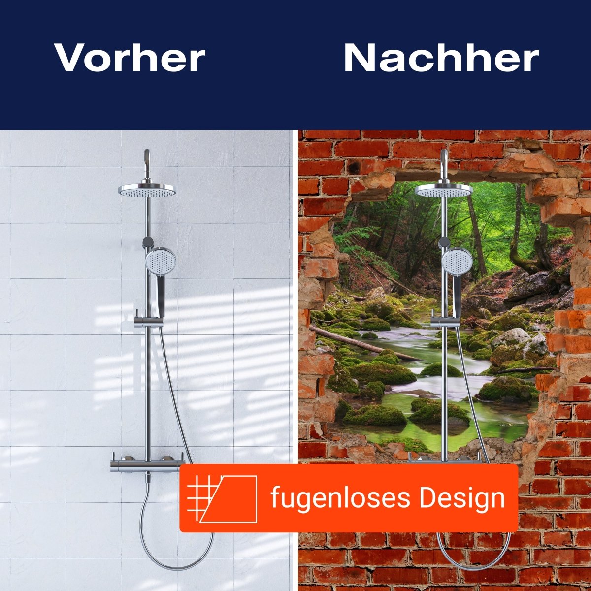 Duschwand Fluss im Wald - Roter Backstein M0617 entdecken - Bild 9 Duschwand Fluss im Wald - Roter Backstein M0617 entdecken - Bild 9