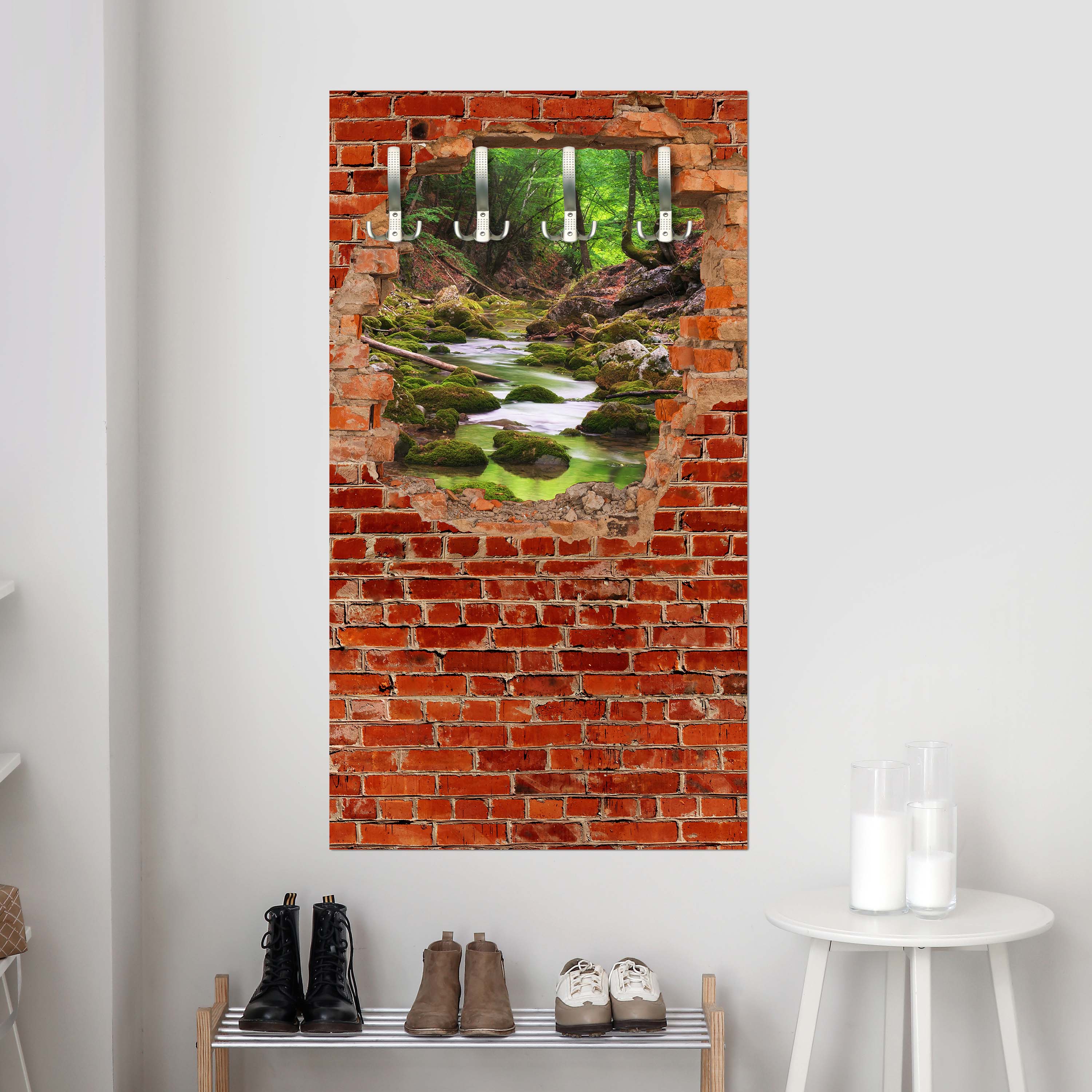 Garderobe Fluss im Wald - Roter Backstein M0617 entdecken - Bild 2 Garderobe Fluss im Wald - Roter Backstein M0617 entdecken - Bild 2