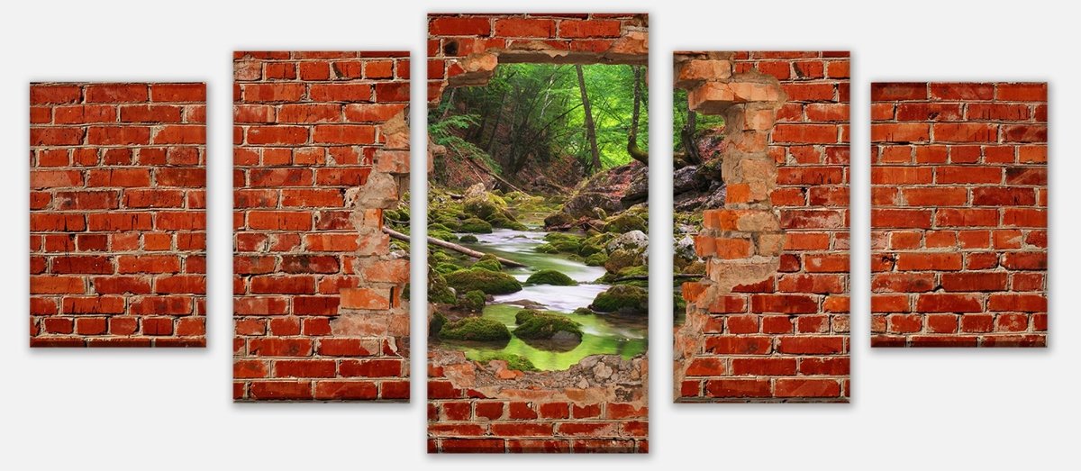 Leinwandbild Mehrteiler Fluss im Wald - Roter Backstein M0617 entdecken - Bild 1 Leinwandbild Mehrteiler Fluss im Wald - Roter Backstein M0617 entdecken - Bild 1