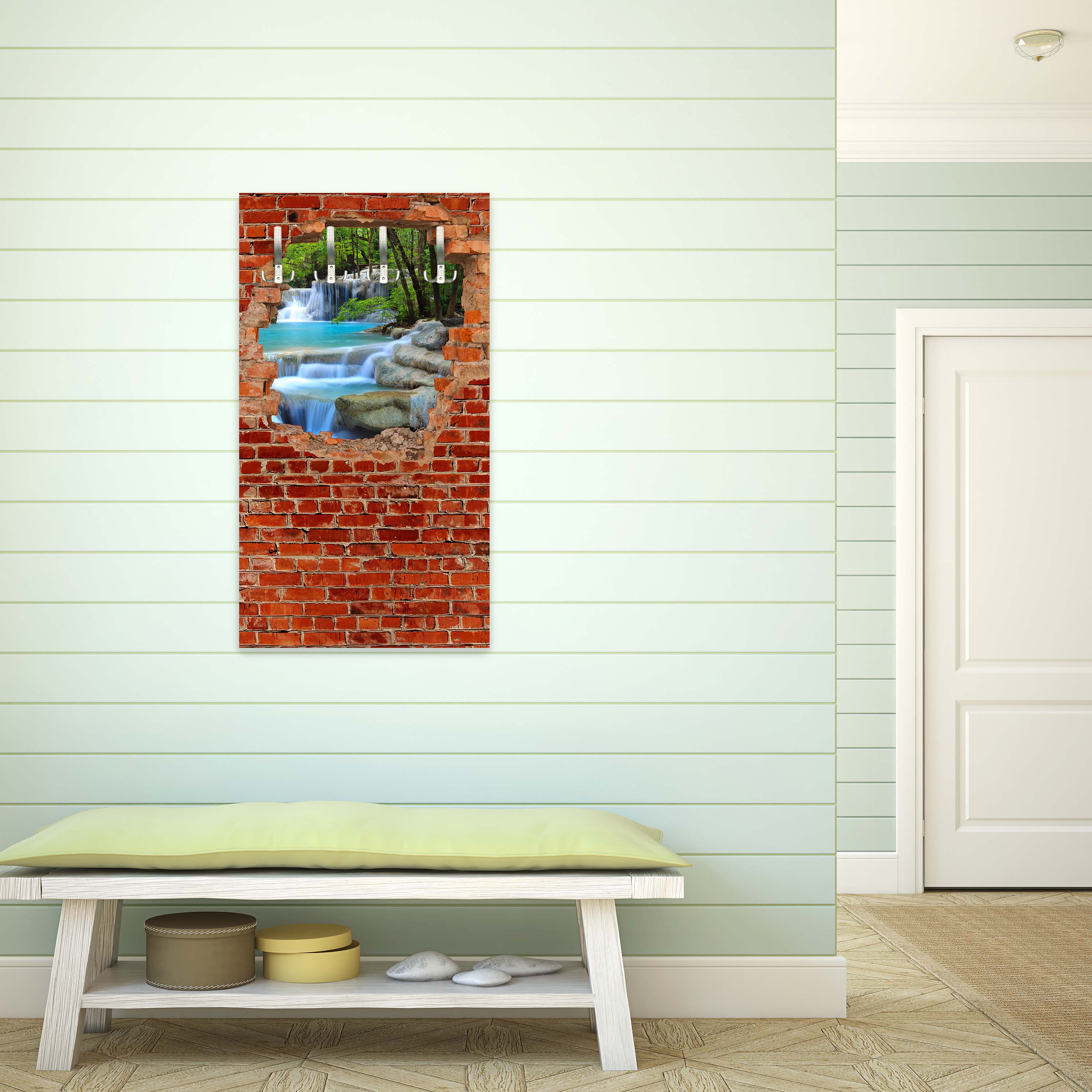 Garderobe Wasserfall im Wald - Roter Backstein M0618 entdecken - Bild 5 Garderobe Wasserfall im Wald - Roter Backstein M0618 entdecken - Bild 5