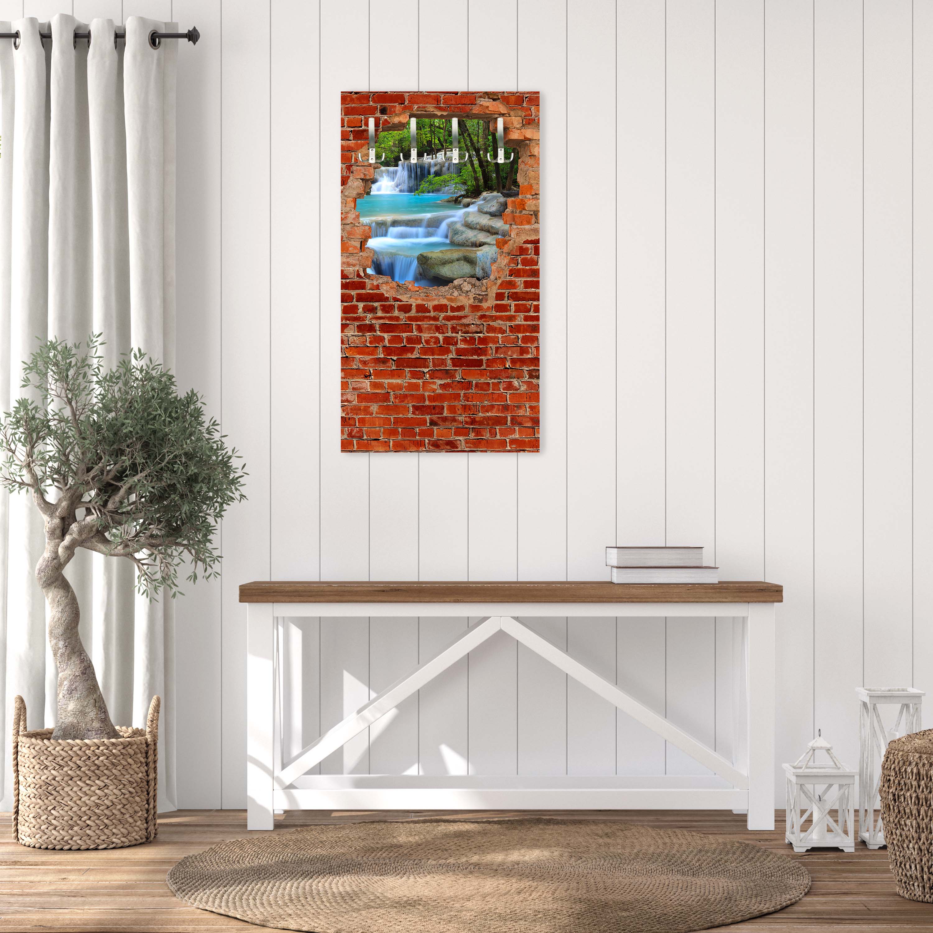 Garderobe Wasserfall im Wald - Roter Backstein M0618 entdecken - Bild 6 Garderobe Wasserfall im Wald - Roter Backstein M0618 entdecken - Bild 6