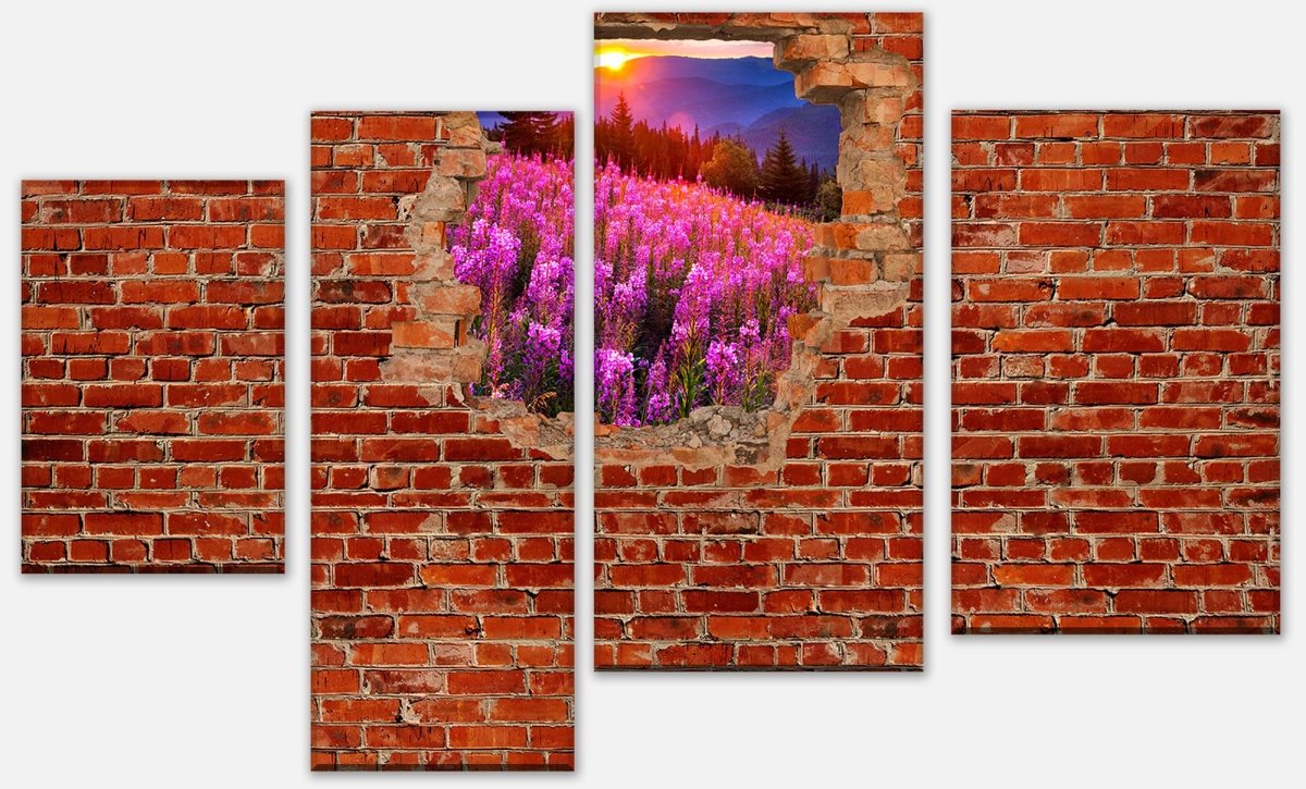 Leinwandbild Mehrteiler Herbst in den Bergen - Roter Backstein M0619 Leinwandbild Mehrteiler Herbst in den Bergen - Roter Backstein M0619
