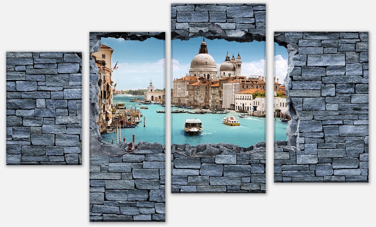 Leinwandbild Mehrteiler 3D Basilica Santa Maria - grobe Steinmauer M0629 Leinwandbild Mehrteiler 3D Basilica Santa Maria - grobe Steinmauer M0629