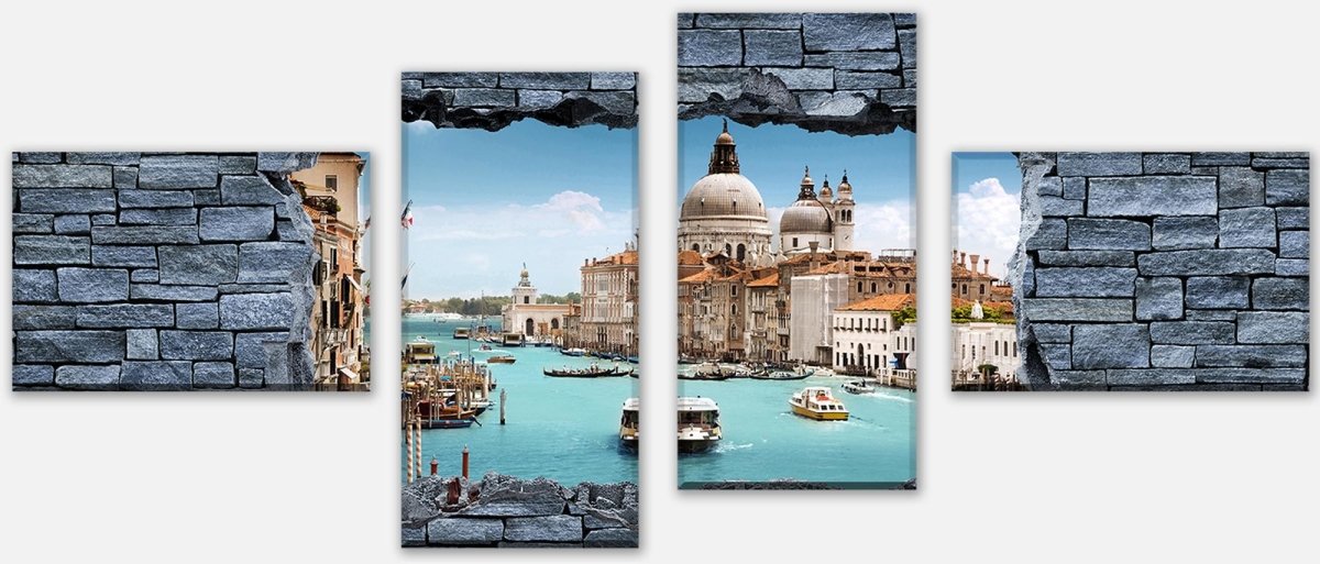 Leinwandbild Mehrteiler 3D Basilica Santa Maria - grobe Steinmauer M0629 Leinwandbild Mehrteiler 3D Basilica Santa Maria - grobe Steinmauer M0629