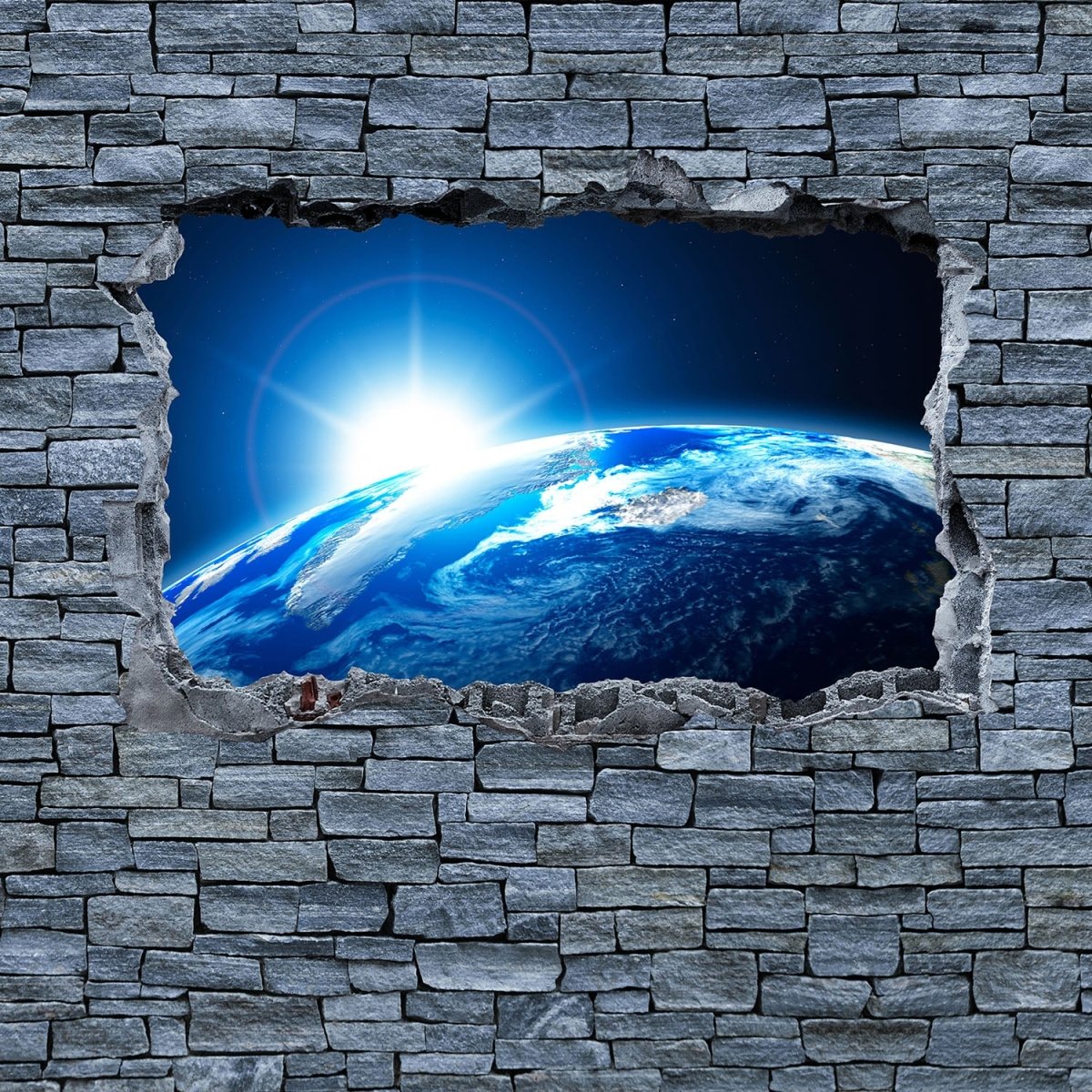 Beistelltisch 3D Sunrise Earth Space - Steinmauer M0631 entdecken - Bild 2 Beistelltisch 3D Sunrise Earth Space - Steinmauer M0631 entdecken - Bild 2