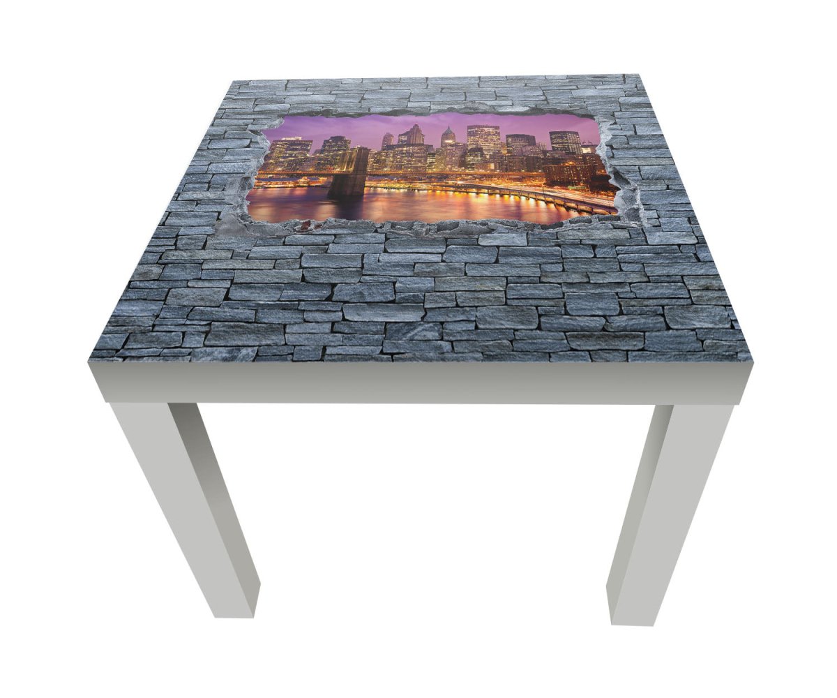 Beistelltisch 3D Optik - New York Manhattan bei Nacht M0633 entdecken - Bild 1 Beistelltisch 3D Optik - New York Manhattan bei Nacht M0633 entdecken - Bild 1