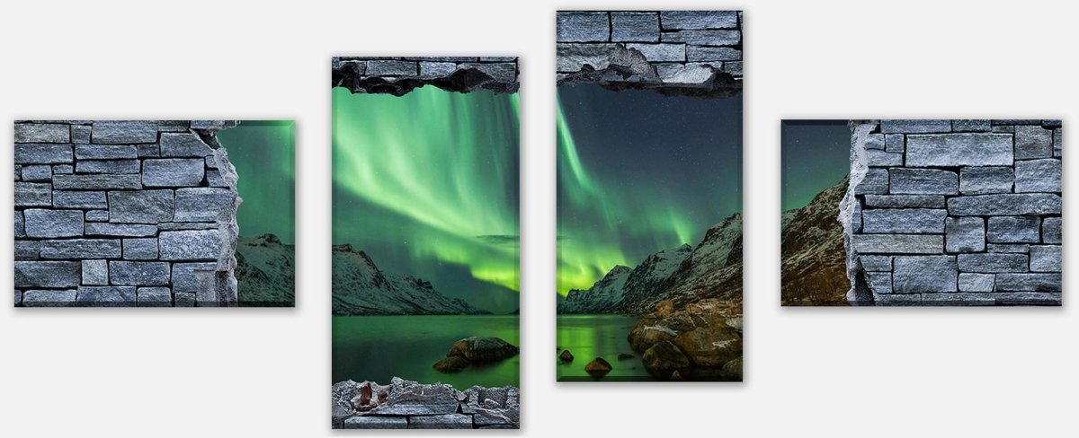 Leinwandbild Mehrteiler 3D Optik - Aurora Borealis Tromso M0634 Leinwandbild Mehrteiler 3D Optik - Aurora Borealis Tromso M0634
