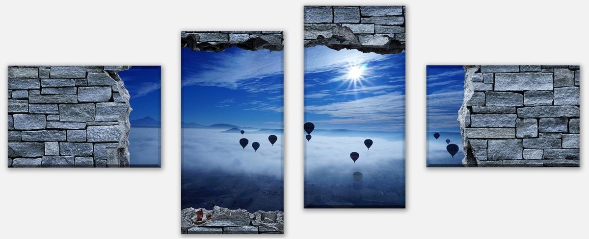 Leinwandbild Mehrteiler 3D Luftballon Turkei - grobe Steinmauer M0635 Leinwandbild Mehrteiler 3D Luftballon Turkei - grobe Steinmauer M0635