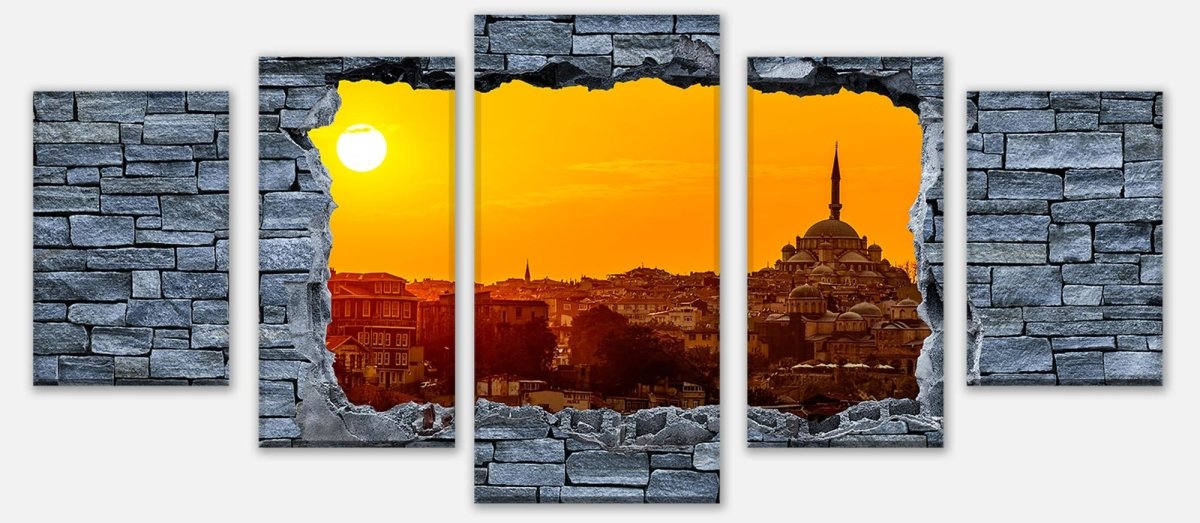 Leinwandbild Mehrteiler 3D Sonnenuntergang Istanbul - grobe Steinmauer M0638 entdecken - Bild 1 Leinwandbild Mehrteiler 3D Sonnenuntergang Istanbul - grobe Steinmauer M0638 entdecken - Bild 1