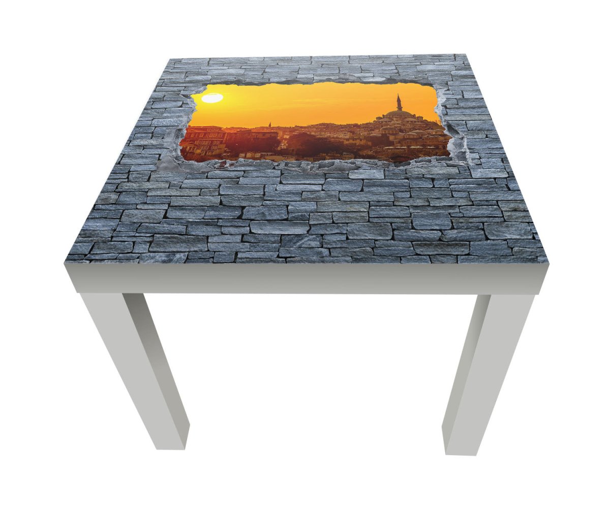 Beistelltisch 3D Sonnenuntergang Istanbul - grobe Steinmauer M0638 entdecken - Bild 1 Beistelltisch 3D Sonnenuntergang Istanbul - grobe Steinmauer M0638 entdecken - Bild 1