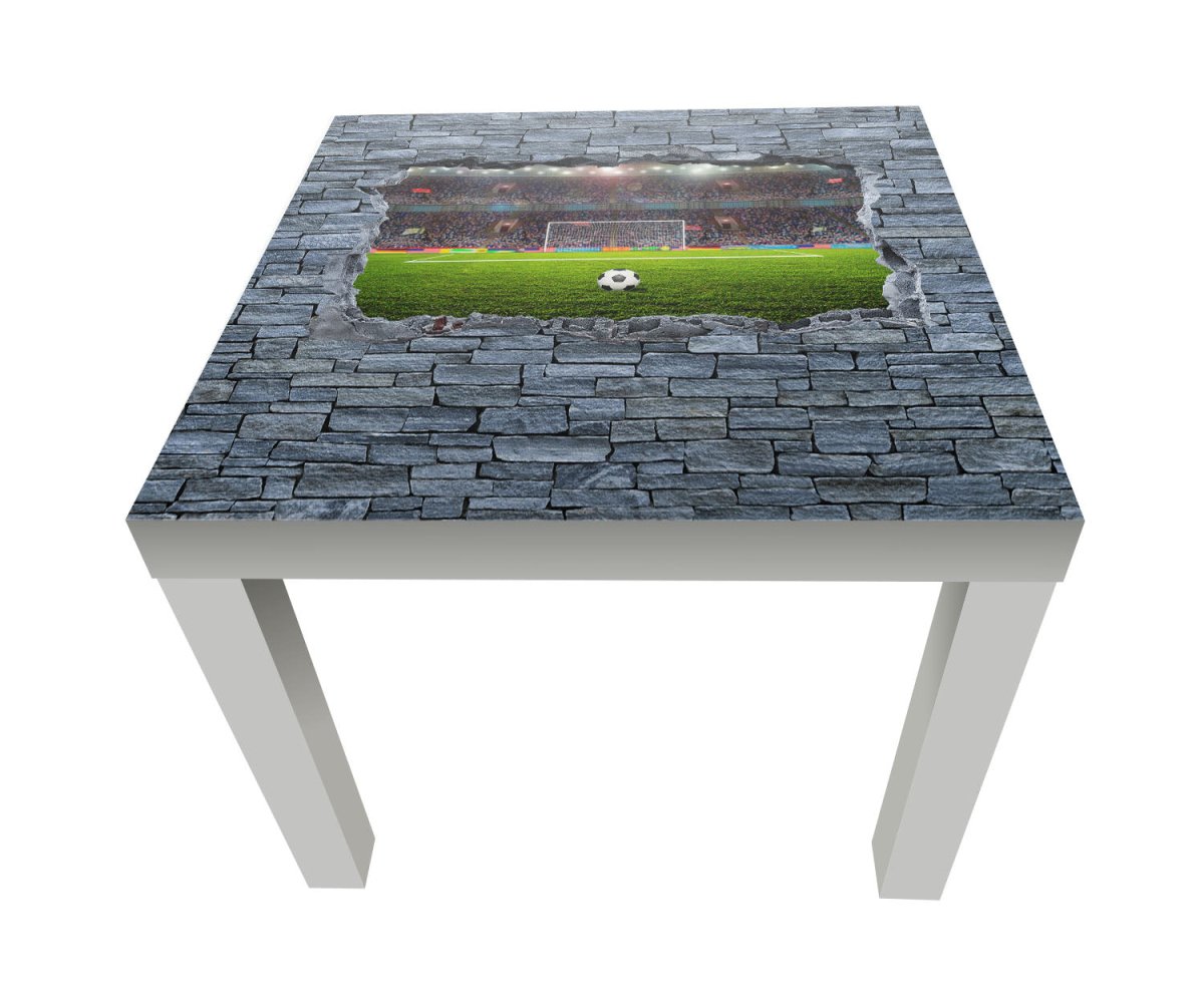 Beistelltisch 3D Fußballfeld - grobe Steinmauer M0640 entdecken - Bild 1 Beistelltisch 3D Fußballfeld - grobe Steinmauer M0640 entdecken - Bild 1