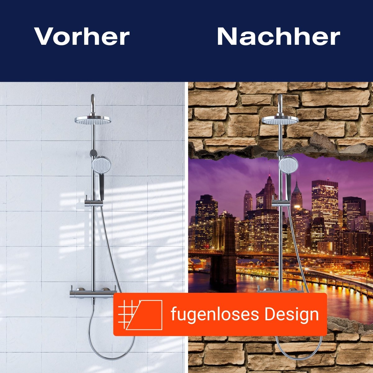 Duschwand 3D New York bei Nacht - Steinmauer M0648 entdecken - Bild 9 Duschwand 3D New York bei Nacht - Steinmauer M0648 entdecken - Bild 9