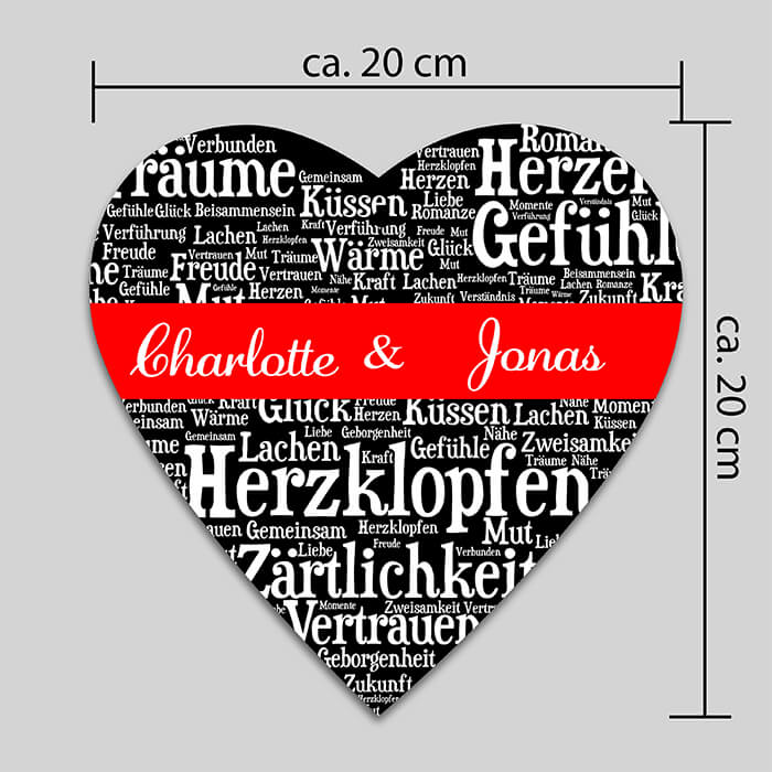 Schieferherz mit Wörtern in Weiss und Namen M0648 - Bild 4 Schieferherz mit Wörtern in Weiss und Namen M0648 - Bild 4