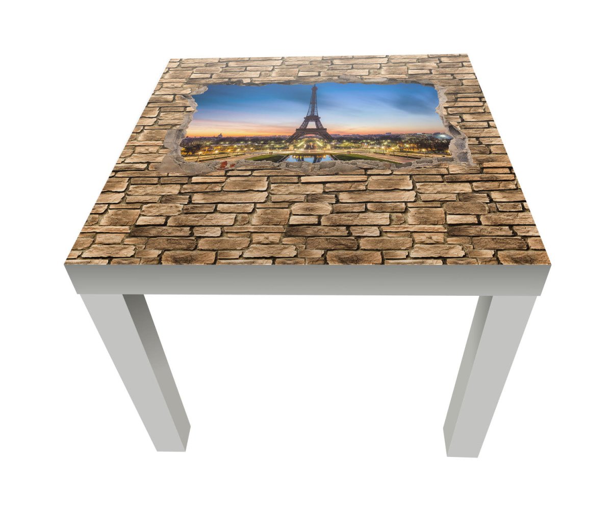 Beistelltisch 3D Eiffelturm bei Nacht Frankreich - Steinmauer M0652 entdecken - Bild 1 Beistelltisch 3D Eiffelturm bei Nacht Frankreich - Steinmauer M0652 entdecken - Bild 1