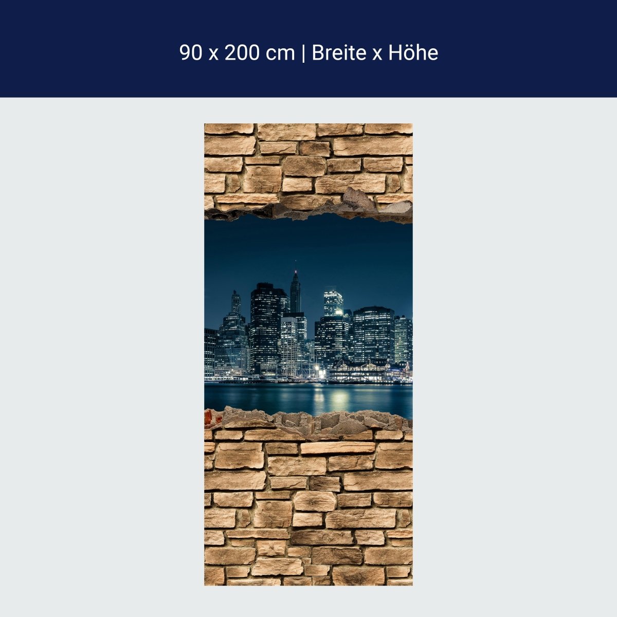 Duschwand 3D New York City by Nacht - Steinmauer M0653 Duschwand 3D New York City by Nacht - Steinmauer M0653