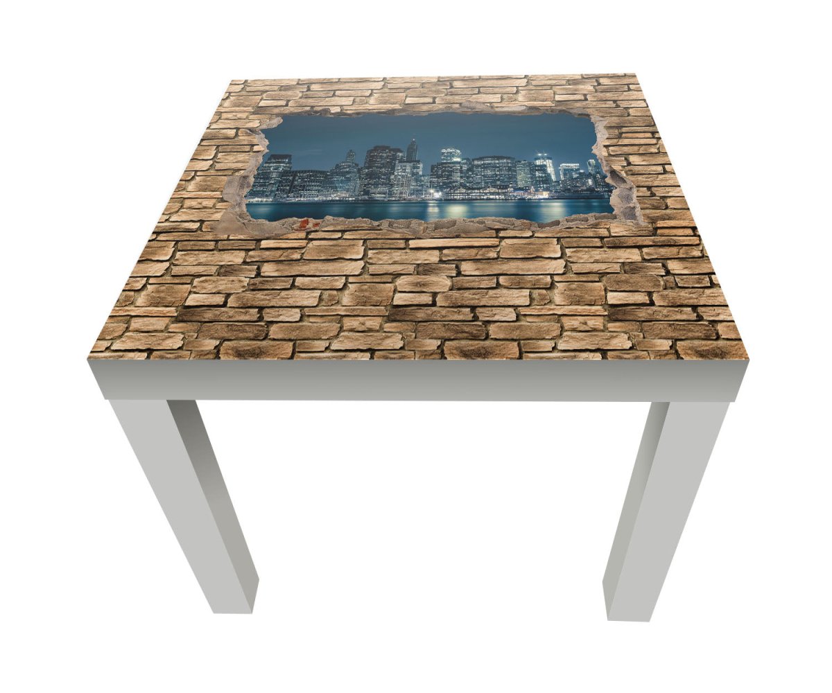 Beistelltisch 3D New York City by Nacht - Steinmauer M0653 entdecken - Bild 1 Beistelltisch 3D New York City by Nacht - Steinmauer M0653 entdecken - Bild 1