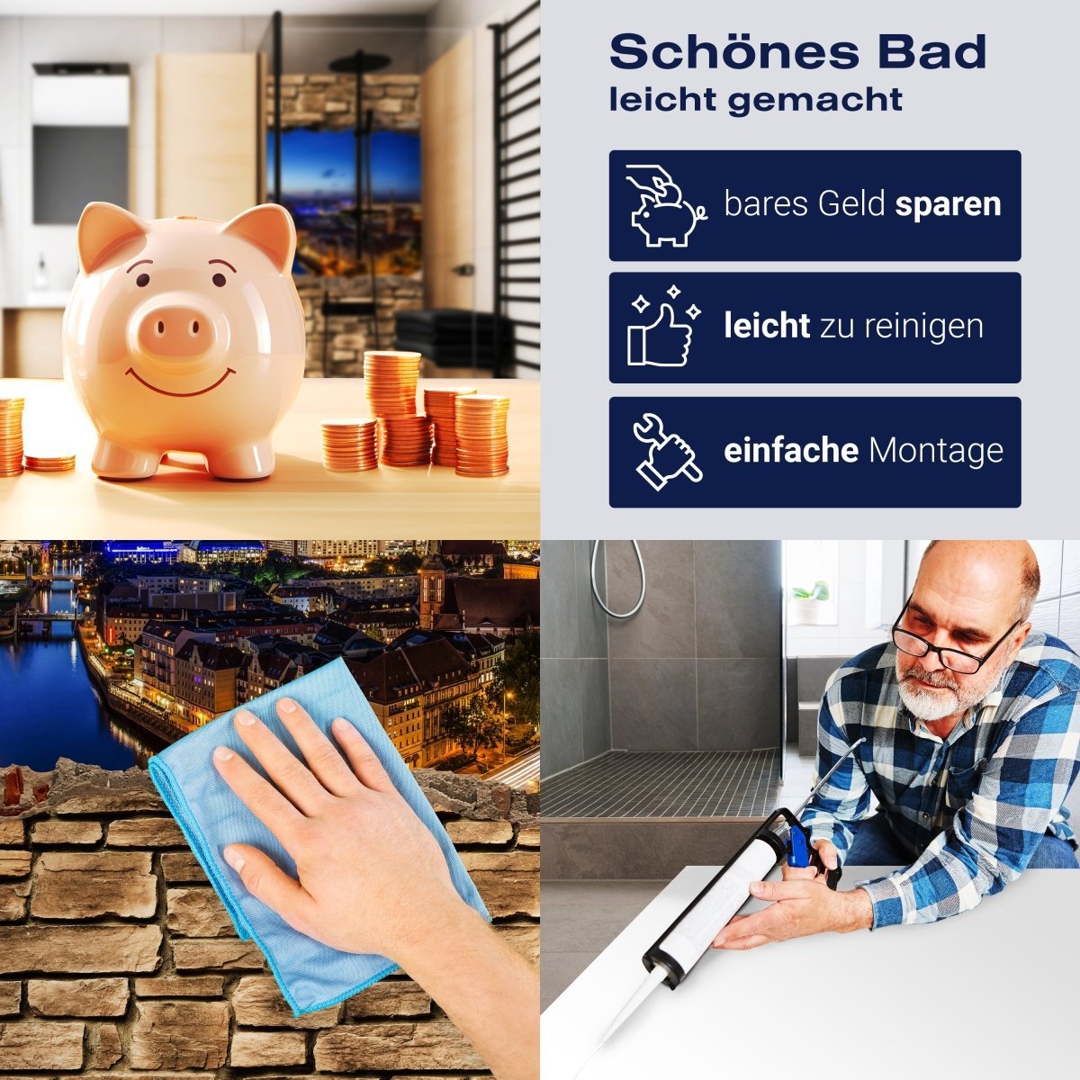 Duschwand 3D Berlin bei Nacht - Steinmauer M0654 entdecken - Bild 7 Duschwand 3D Berlin bei Nacht - Steinmauer M0654 entdecken - Bild 7