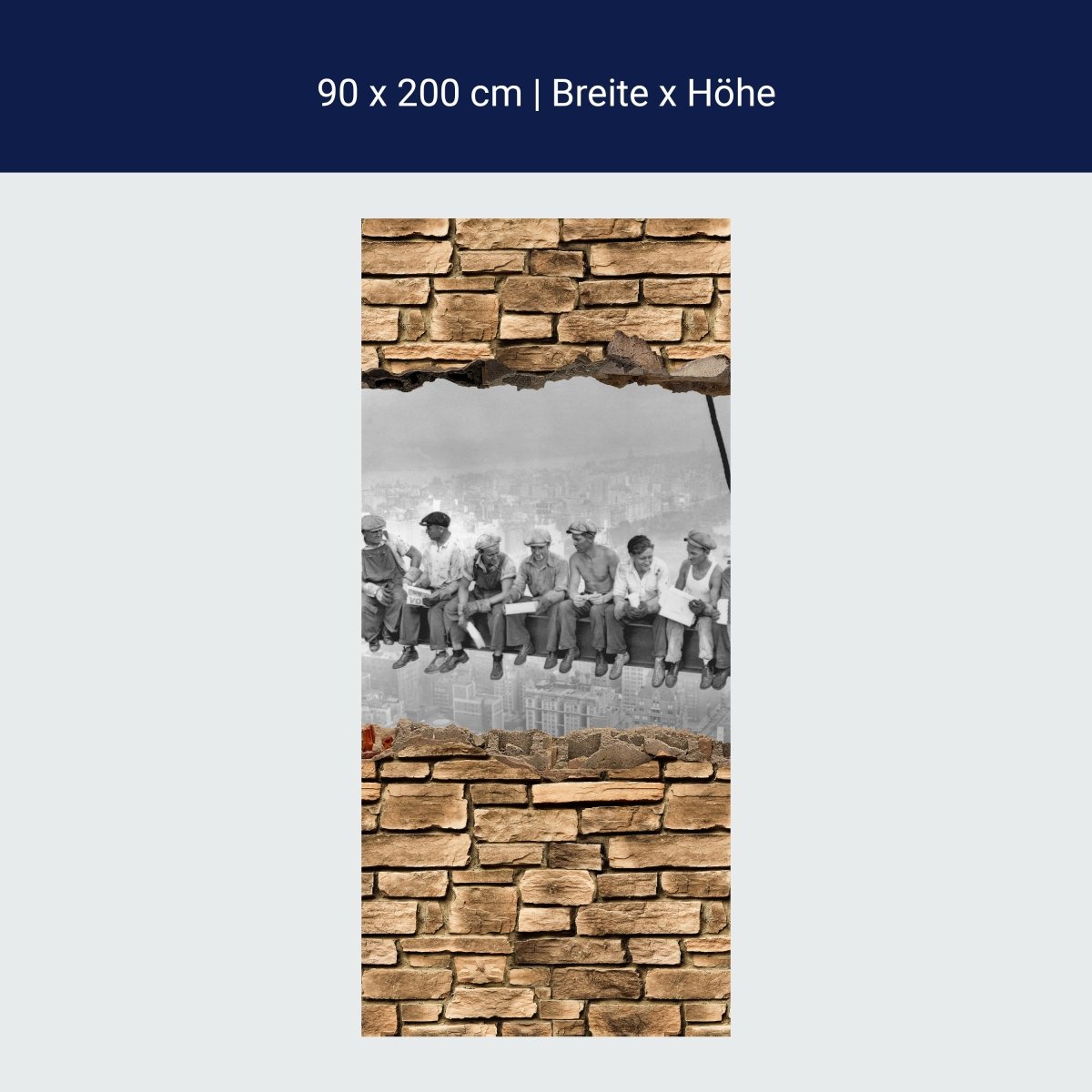 Duschwand 3D NY Lunch at the top of a skyscraper M0656 Duschwand 3D NY Lunch at the top of a skyscraper M0656