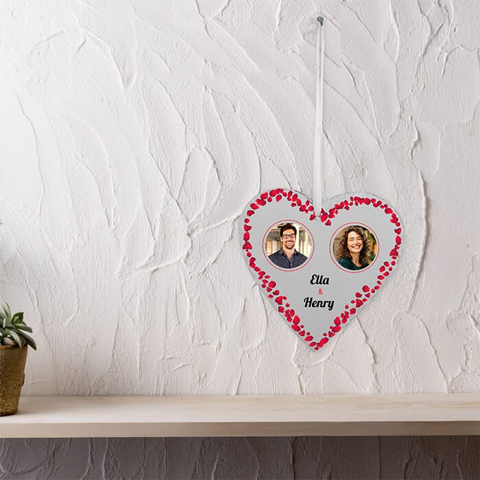 Schieferherz mit Rosenblättern M0656 - Bild 5 Schieferherz mit Rosenblättern M0656 - Bild 5