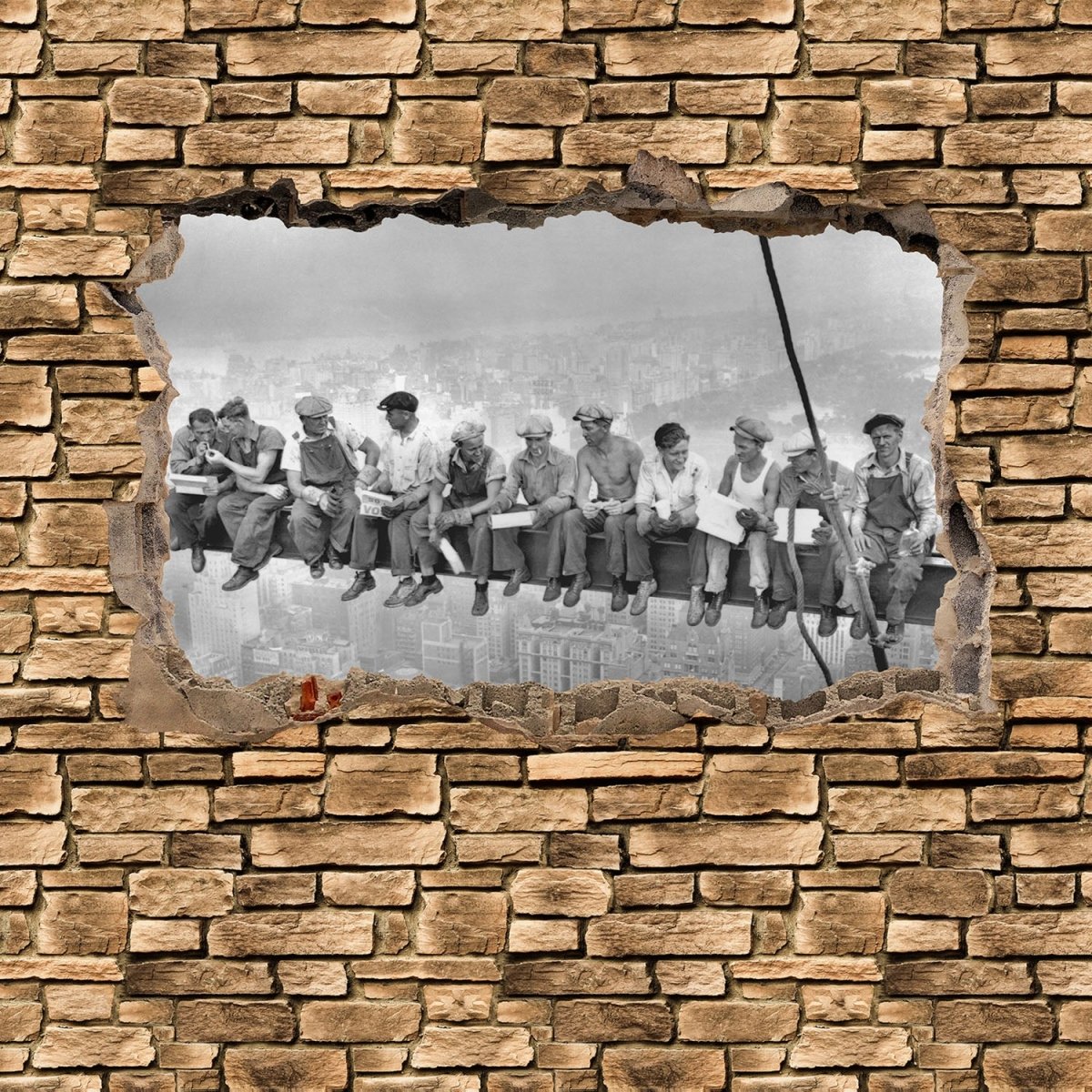 Beistelltisch 3D NY Lunch at the top of a skyscraper M0656 entdecken - Bild 2 Beistelltisch 3D NY Lunch at the top of a skyscraper M0656 entdecken - Bild 2