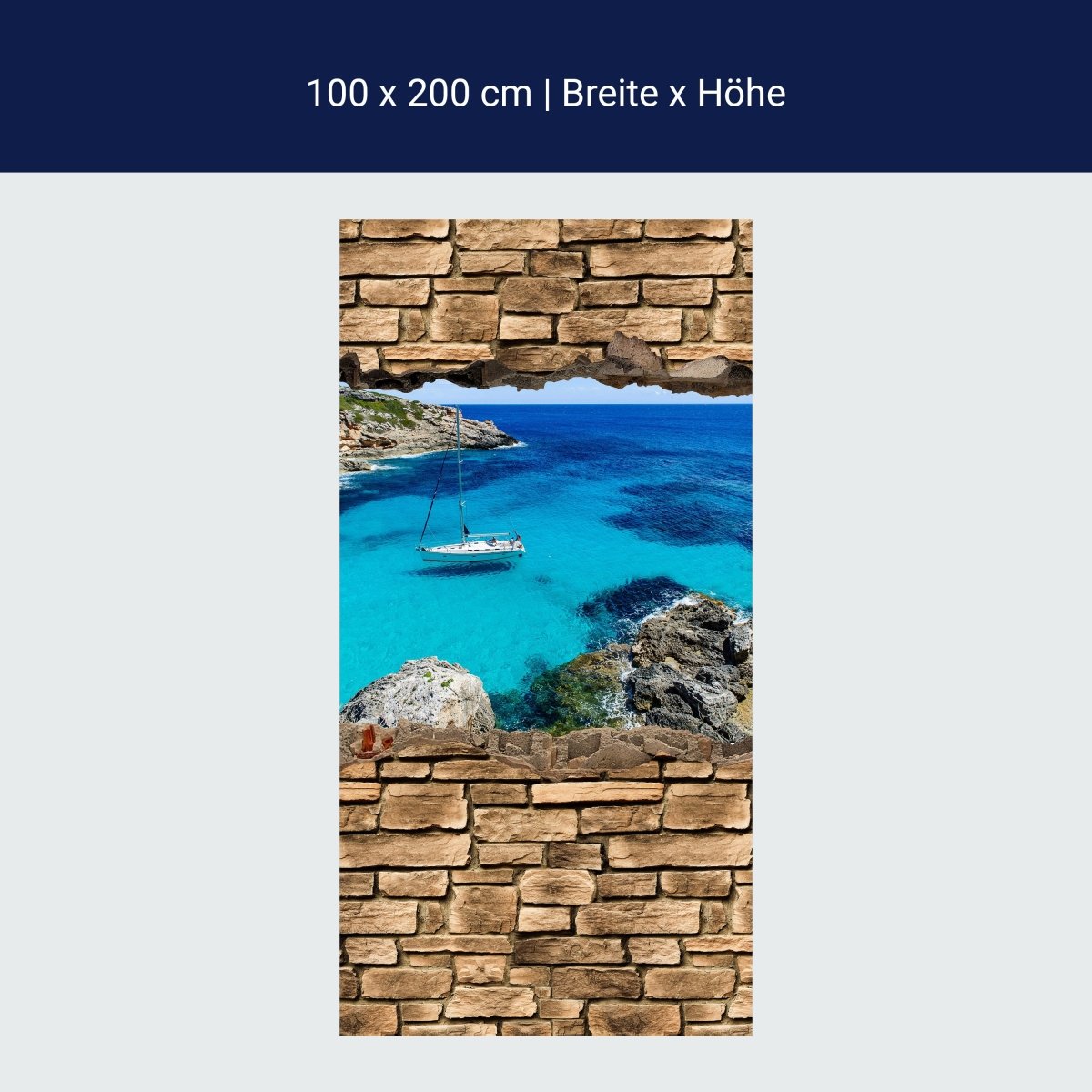 Duschwand 3D Sailing - Steinmauer M0665 Duschwand 3D Sailing - Steinmauer M0665