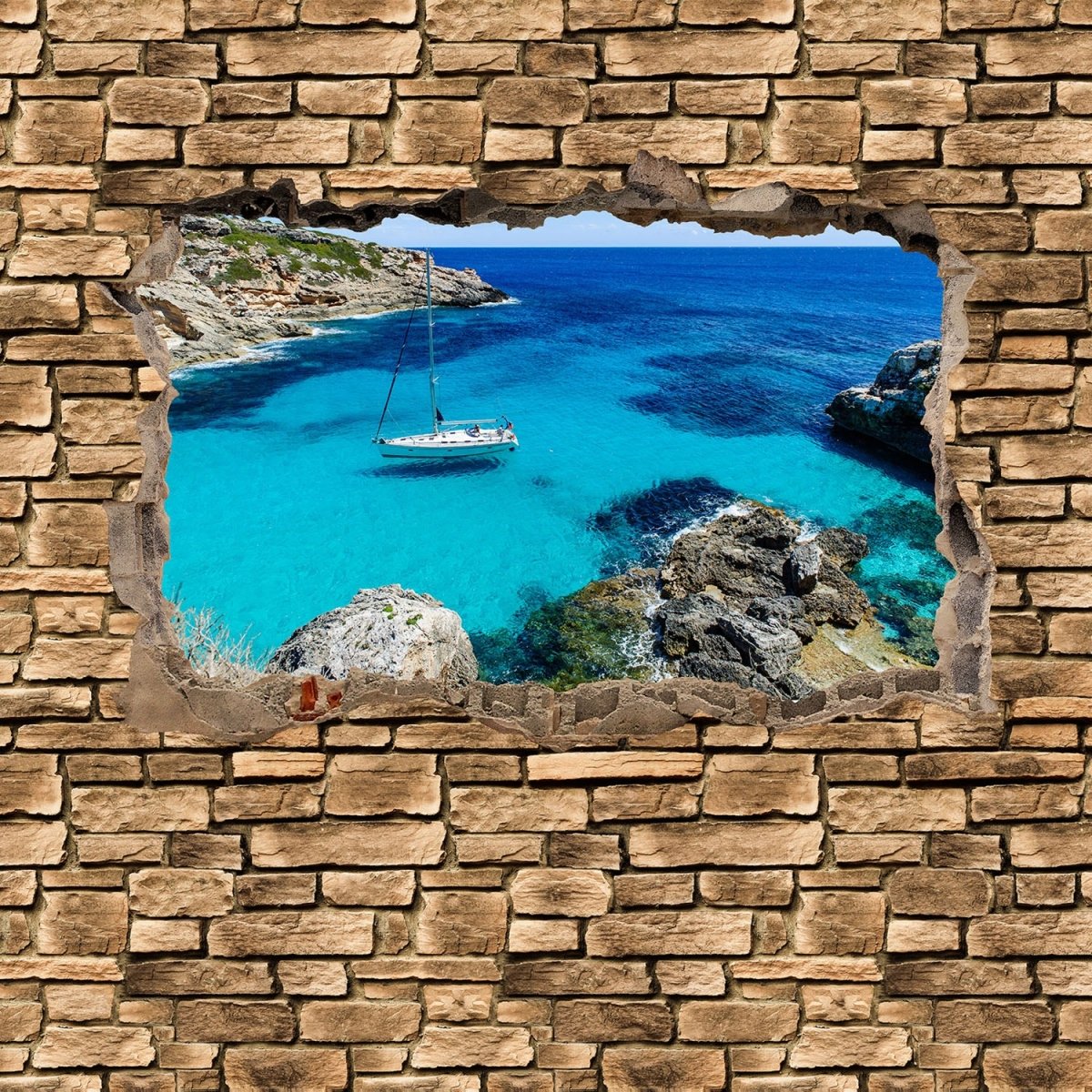 Beistelltisch 3D Sailing - Steinmauer M0665 entdecken - Bild 2 Beistelltisch 3D Sailing - Steinmauer M0665 entdecken - Bild 2