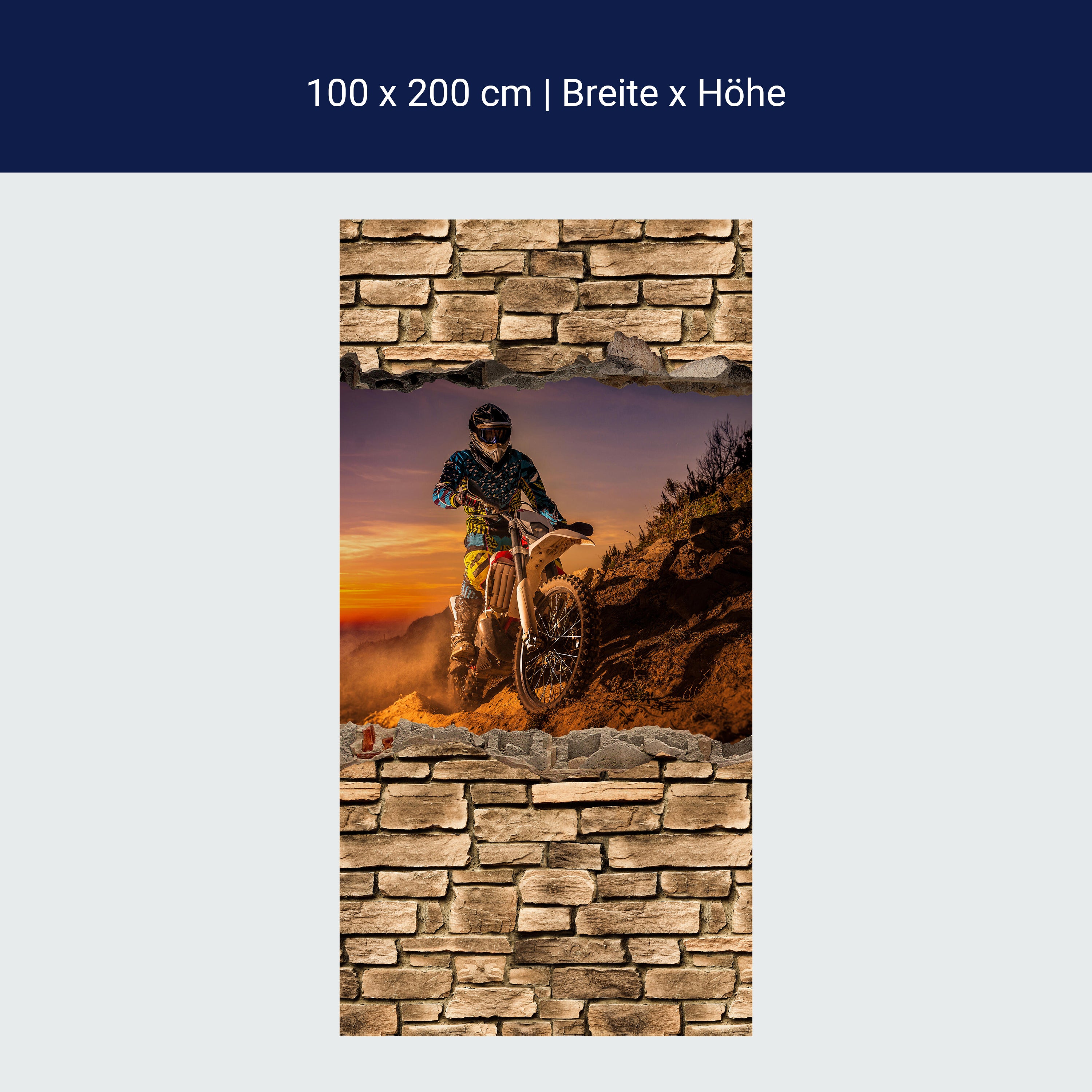 Duschwand 3D Extreme Biker- Steinmauer M0668 Duschwand 3D Extreme Biker- Steinmauer M0668