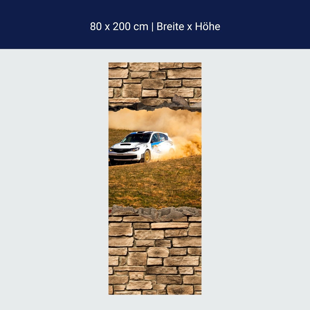 Duschwand 3D Rallye Auto - Steinmauer M0670 Duschwand 3D Rallye Auto - Steinmauer M0670