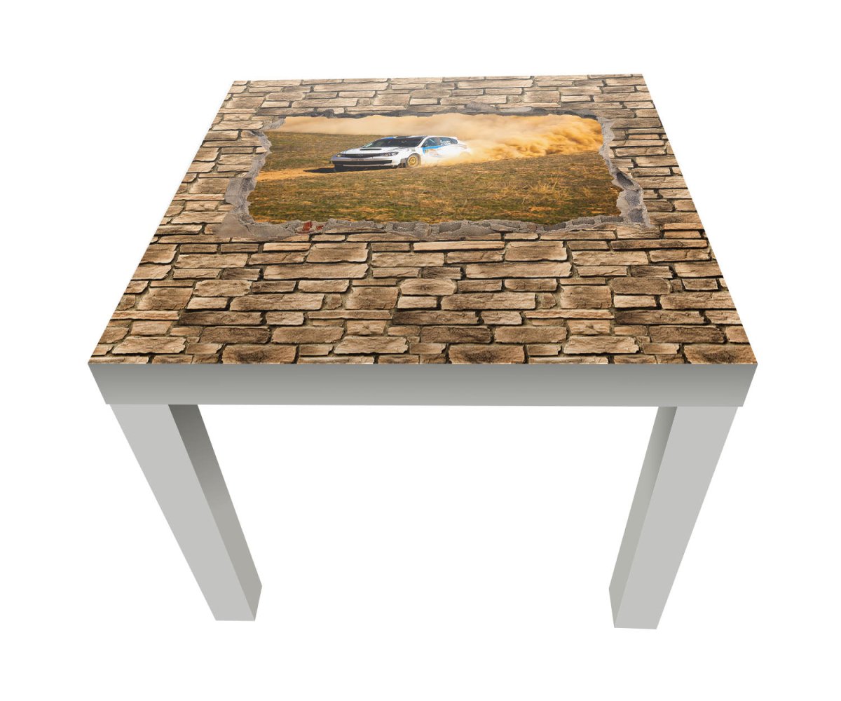 Beistelltisch 3D Rallye Auto - Steinmauer M0670 entdecken - Bild 1 Beistelltisch 3D Rallye Auto - Steinmauer M0670 entdecken - Bild 1