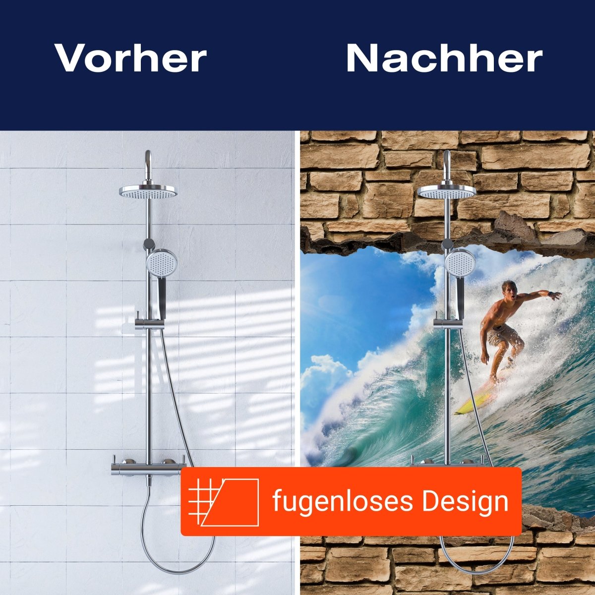 Duschwand 3D Surfing - Steinmauer M0672 entdecken - Bild 9 Duschwand 3D Surfing - Steinmauer M0672 entdecken - Bild 9