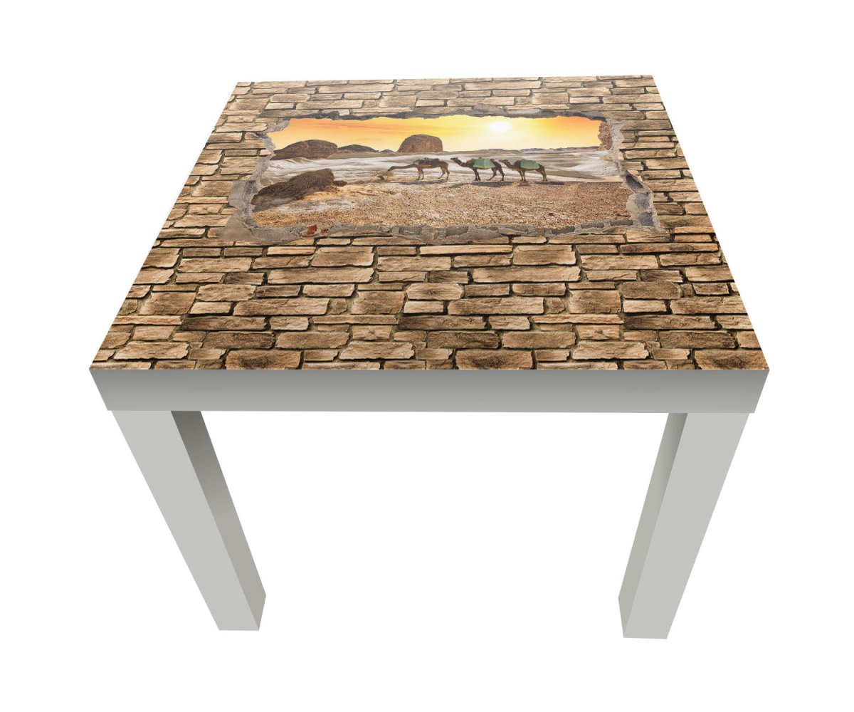 Beistelltisch 3D Kamele in der Wüste - Steinmauer M0673 entdecken - Bild 1 Beistelltisch 3D Kamele in der Wüste - Steinmauer M0673 entdecken - Bild 1